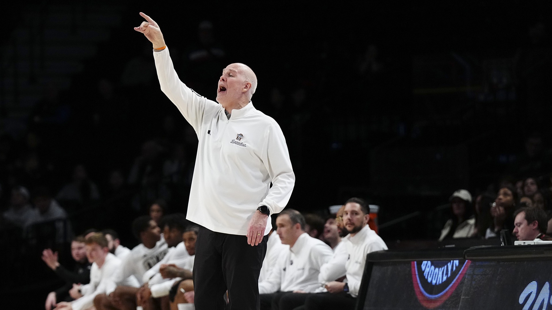 Mark Schmidt coaching in 2024 Atlantic 10 Tournament