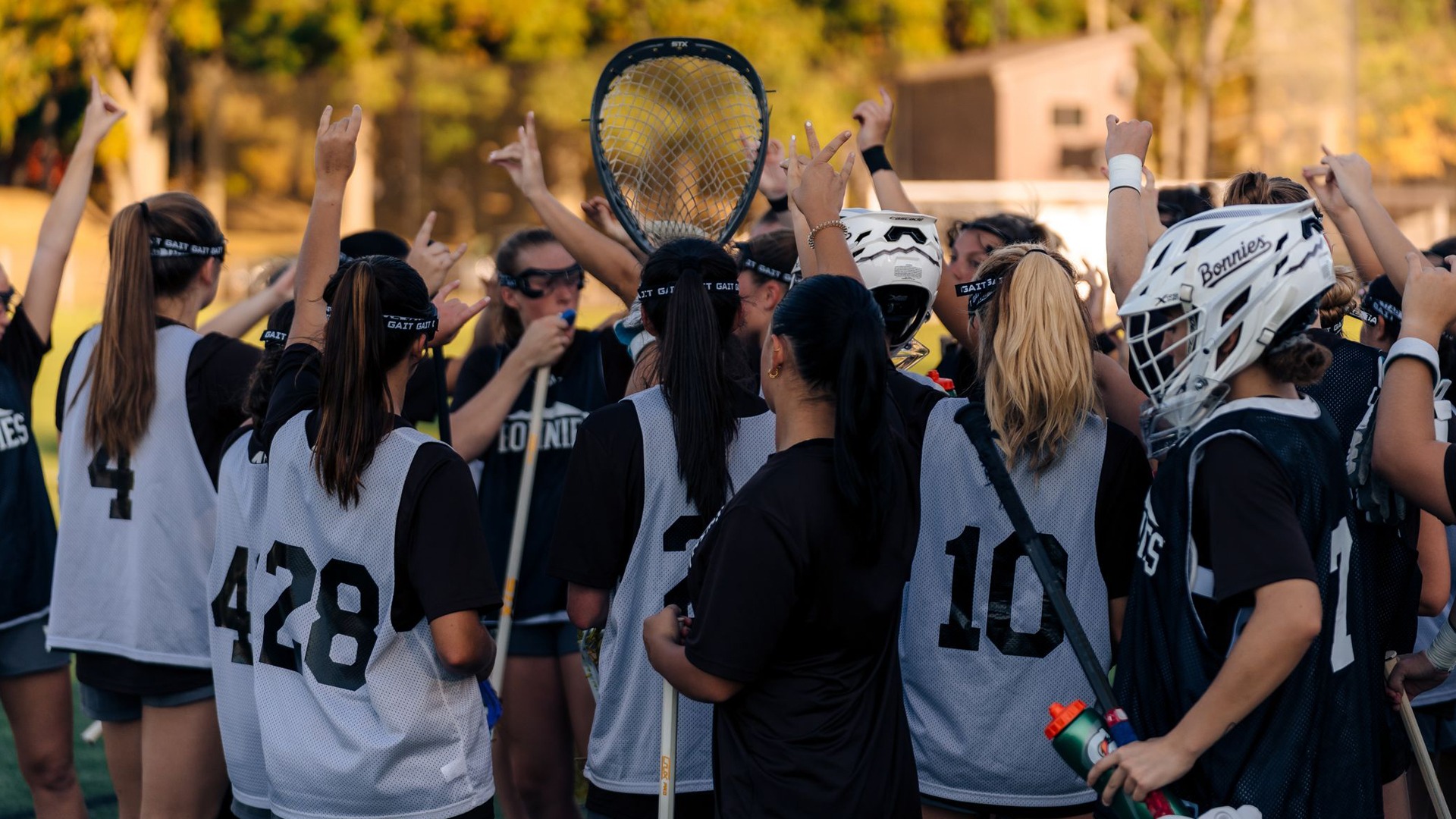 St. Bonaventure women's lacrosse fall 2025 practice huddle