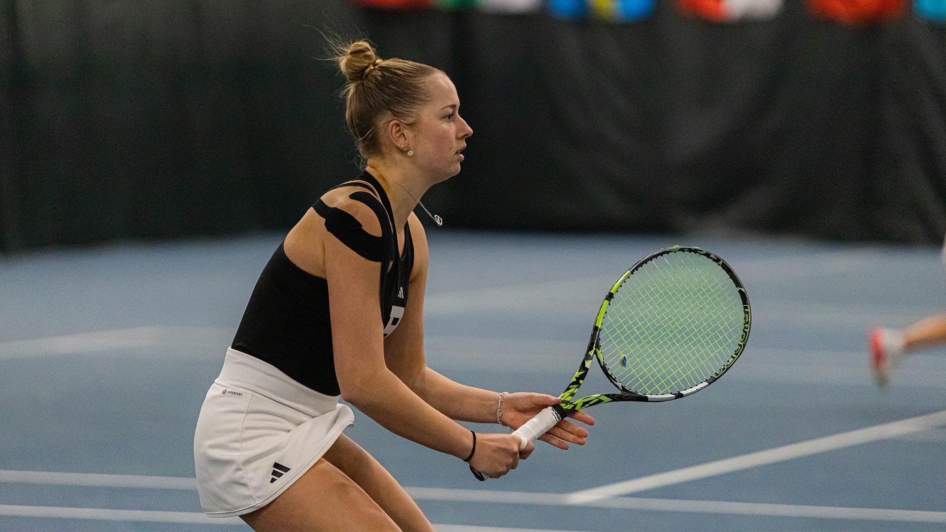 Tamara Bachmann at the net