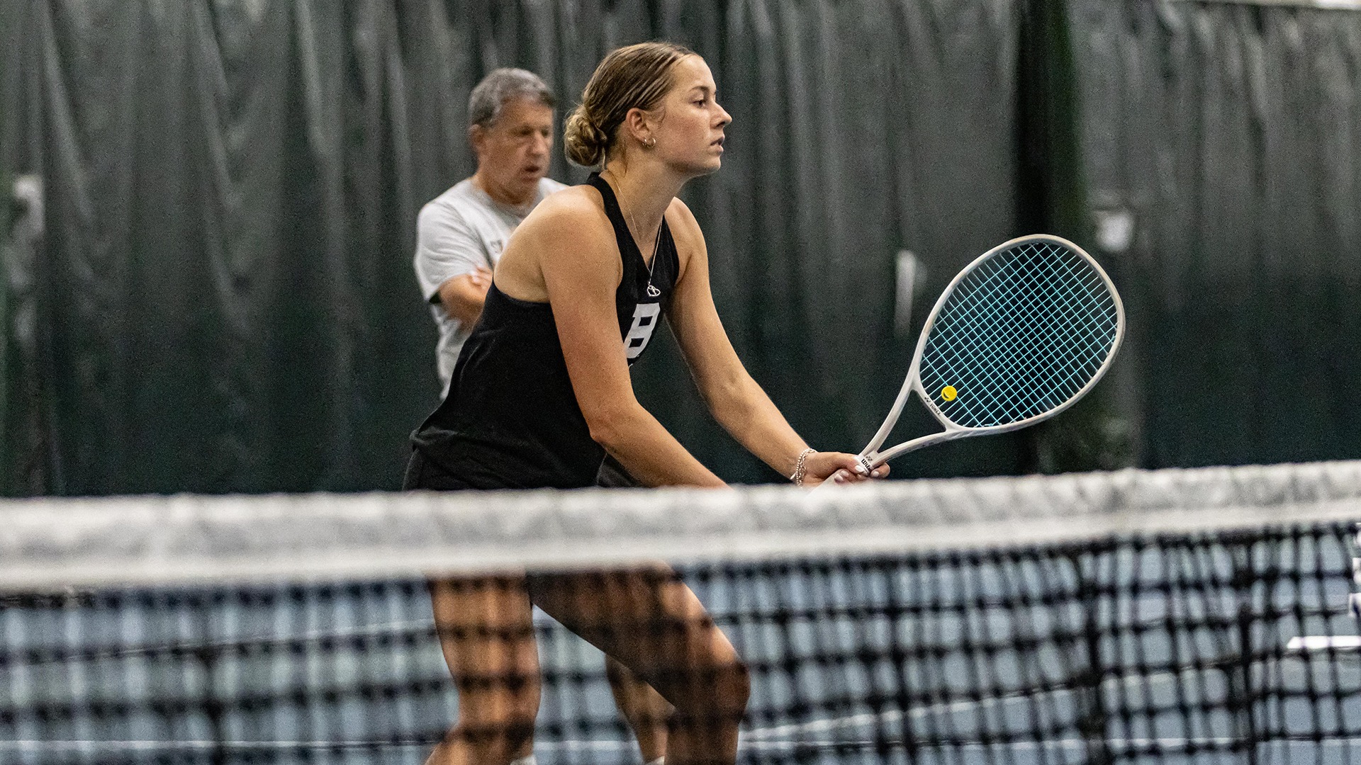 Tamara Bachmann at the net