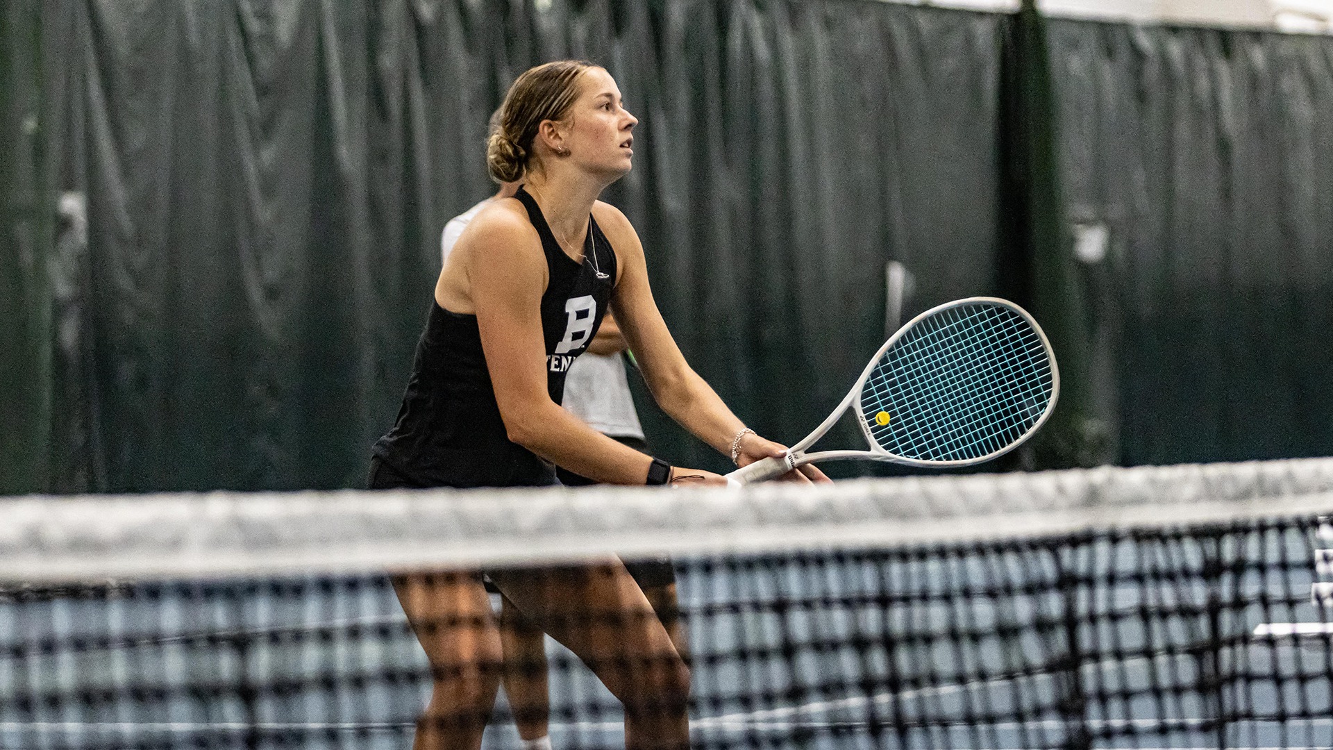 Tamara Bachmann at the net