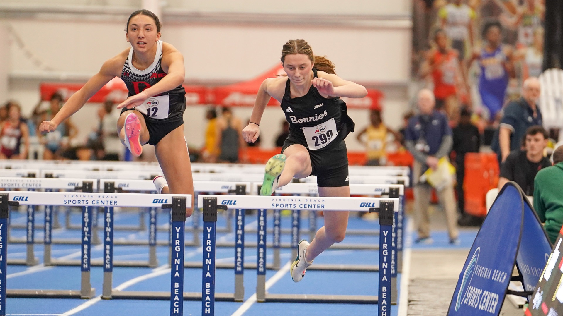 Bri Reynolds 60m hurdles A-10 Championships