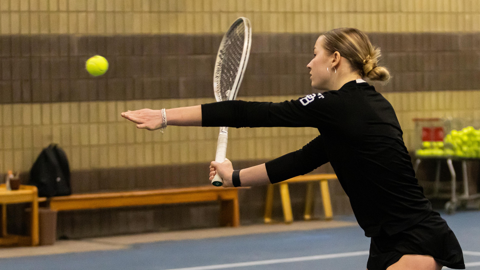 Tamara Bachmann at the net