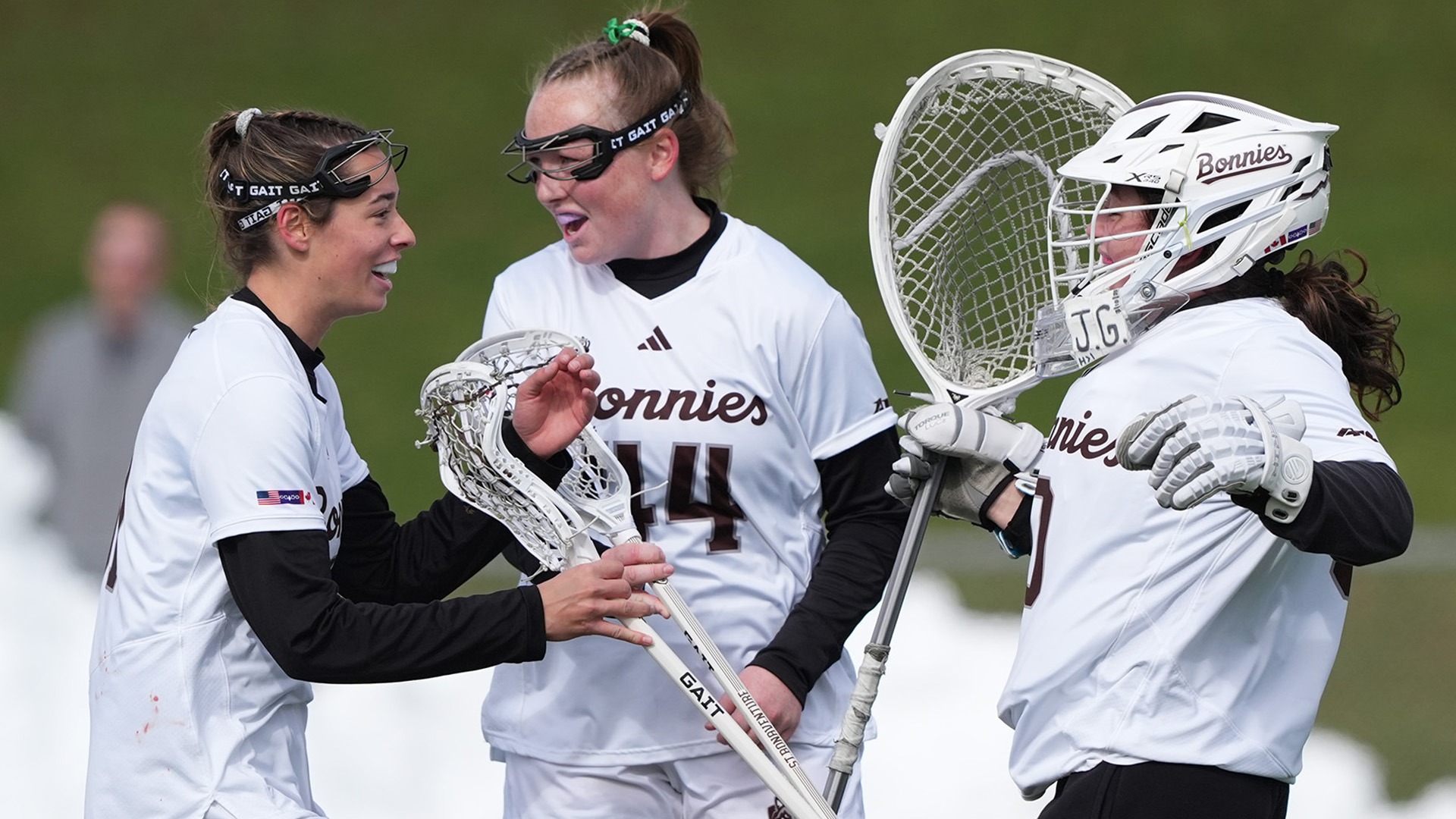St. Bonaventure women's lacrosse celebration