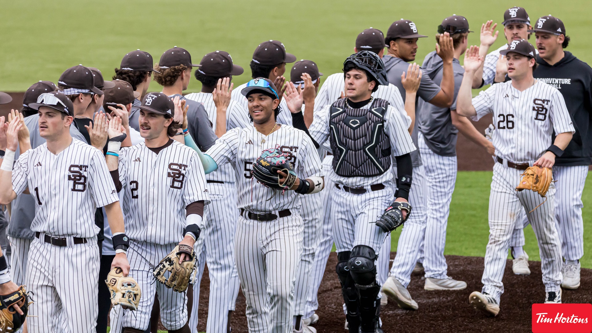 Baseball handshake line