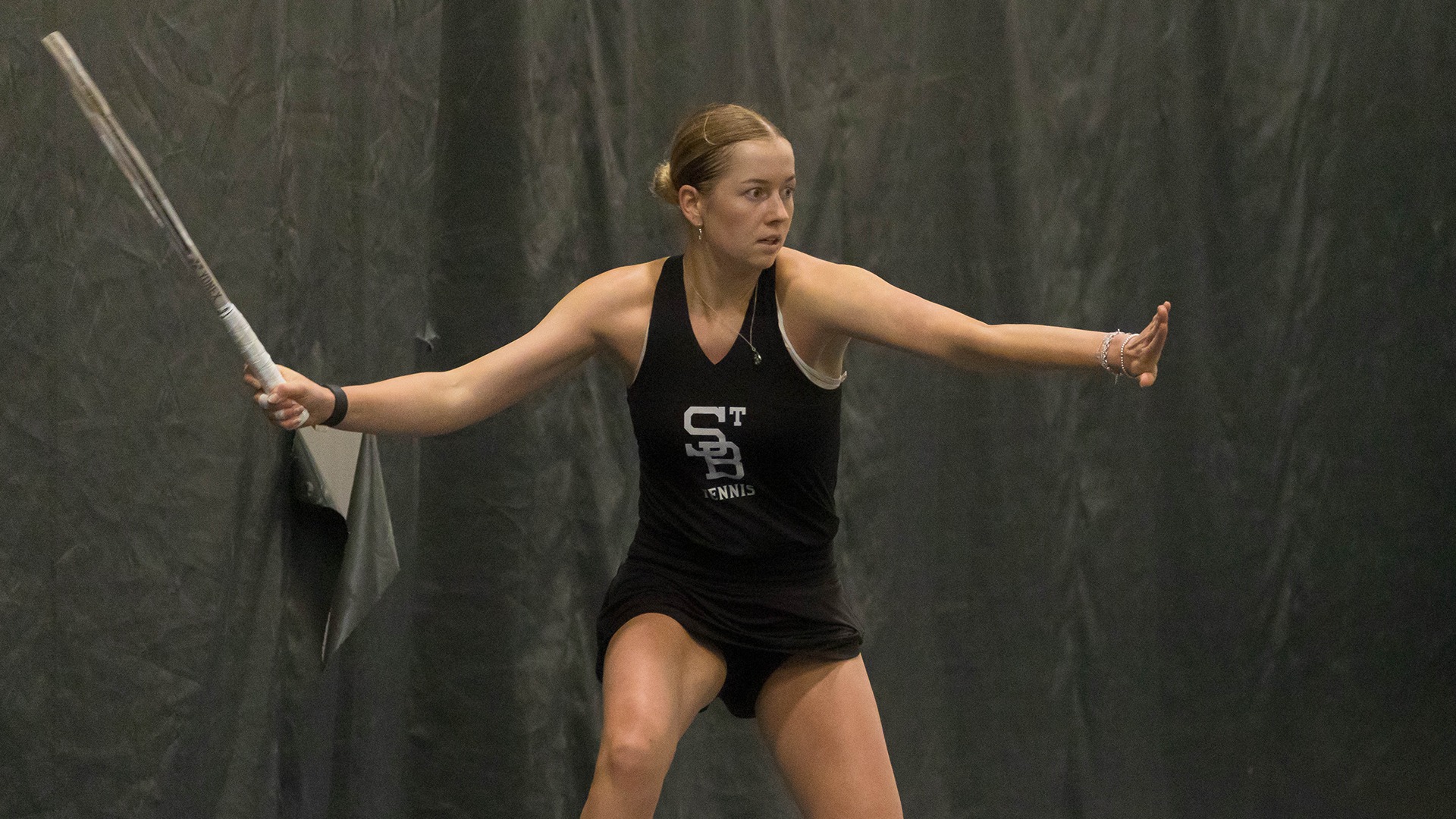 Tamara Bachmann hitting a forehand