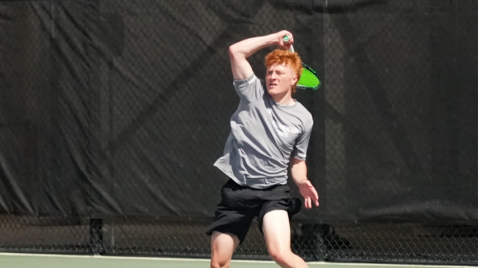 Connor Turner hitting a forehand