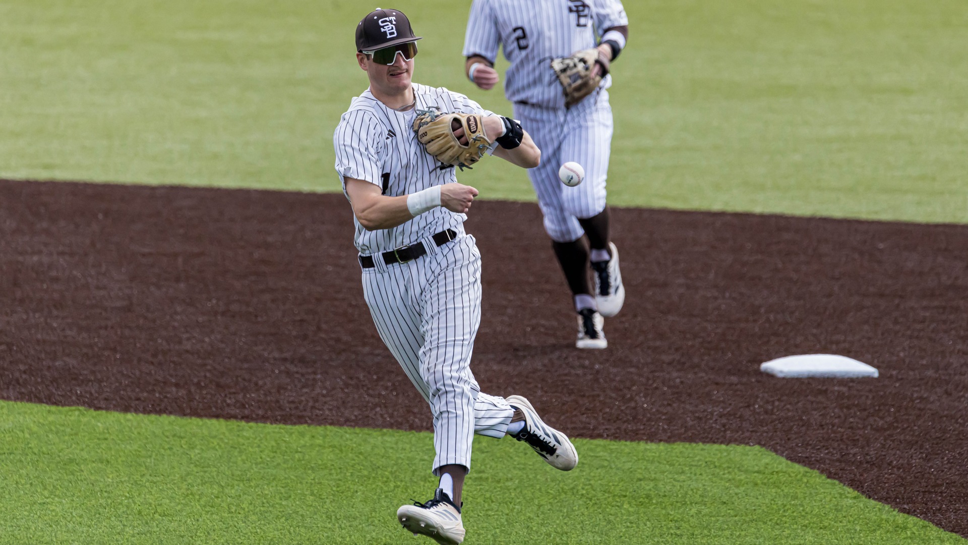 Joey Bruno fielding a ground ball 