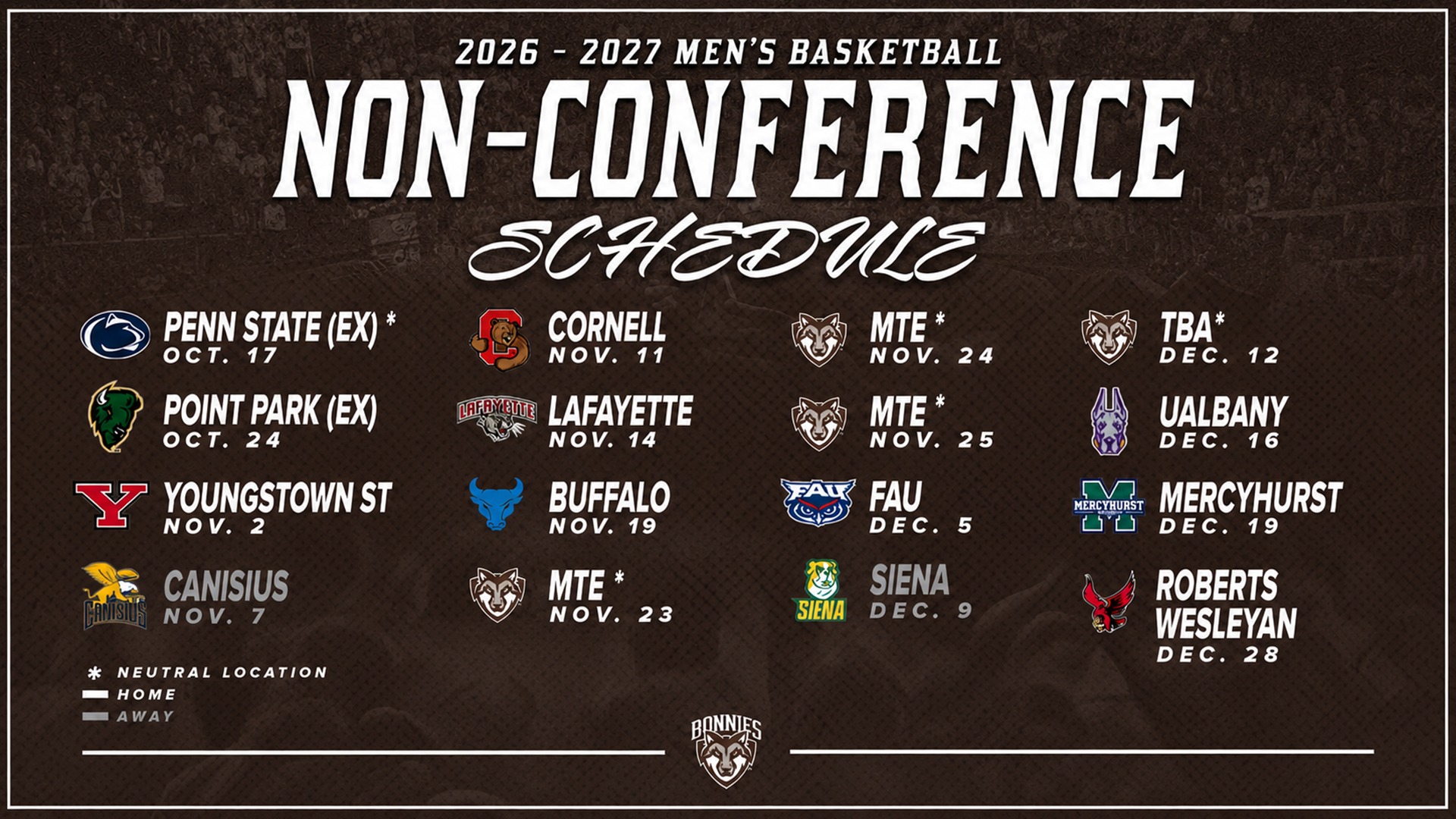 2026-27 MBB non-conference schedule new