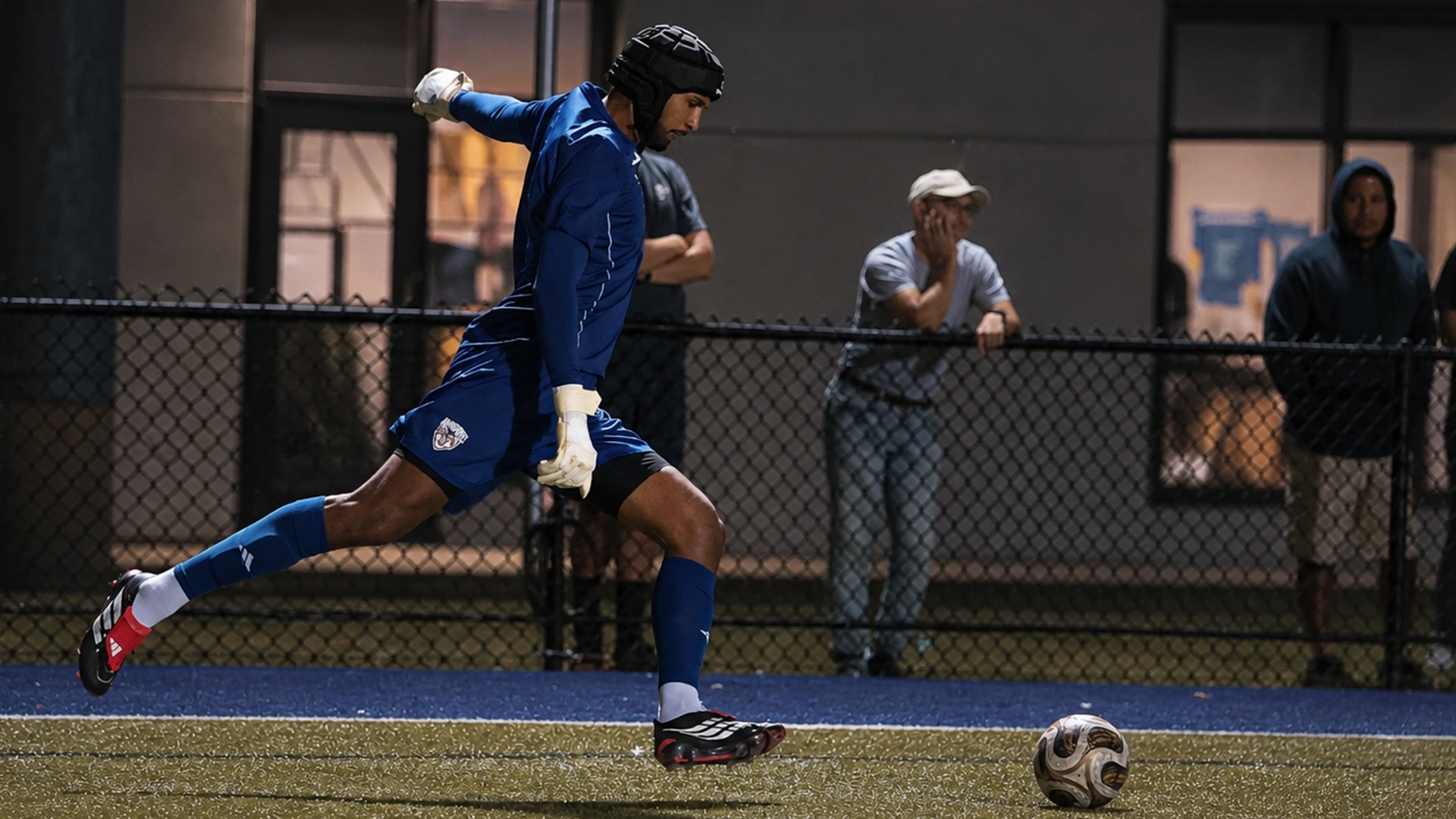 Winston Jory kicking the ball