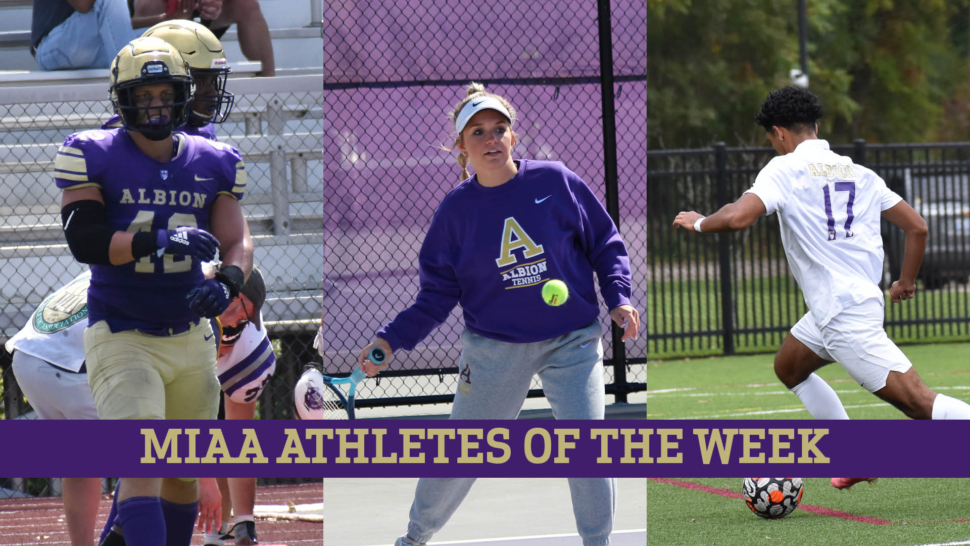 Three collect MIAA Athlete of the Week honors Albion College