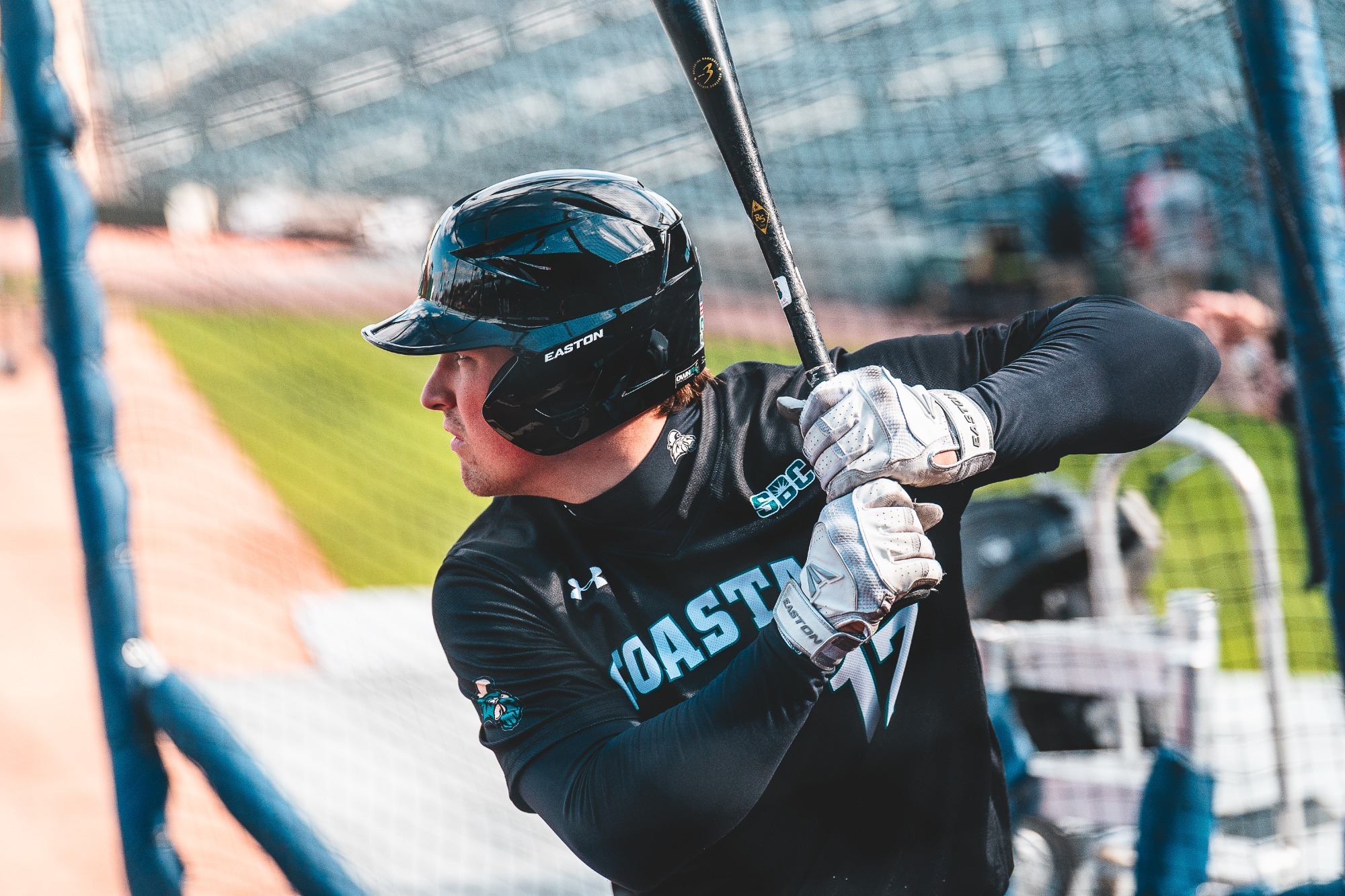 Caden Bodine takes batting practice in Jacksonville on 2/20/2025