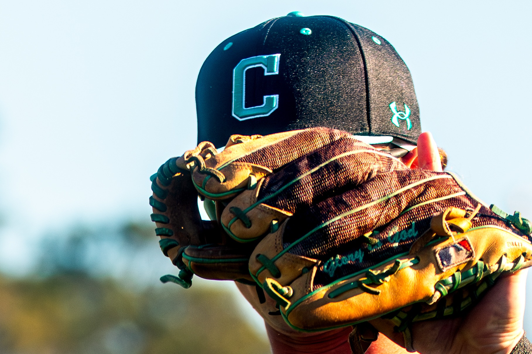 Baseball player catches ball prior to Fairfield game 