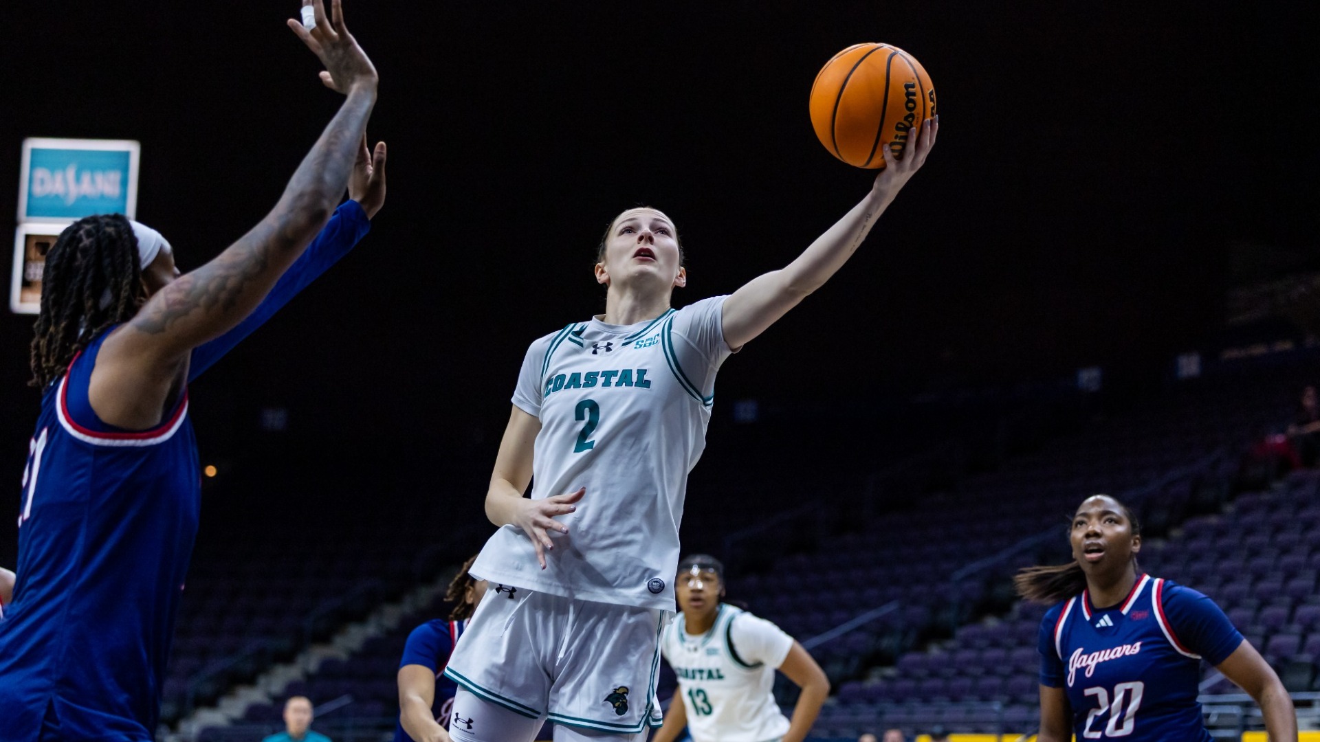 Coastal Carolina during the 2026 Visit Pensacola Sun Belt Conference Women’s Basketball Championships presented by Air Force Reserve at Pensacola Bay Center on March 4, 2026 in Pensacola, Florida. (Photograph by AJ Henderson / Sun Belt Conference)