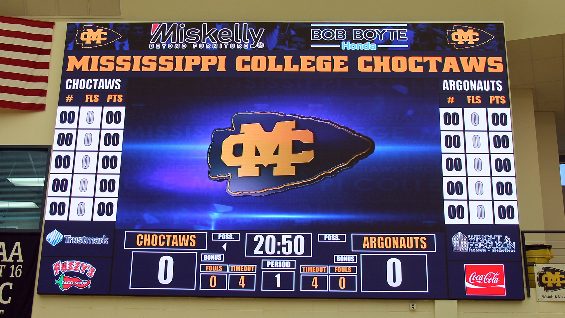 Mississippi College Unveils New Video Board in A.E. Wood Coliseum