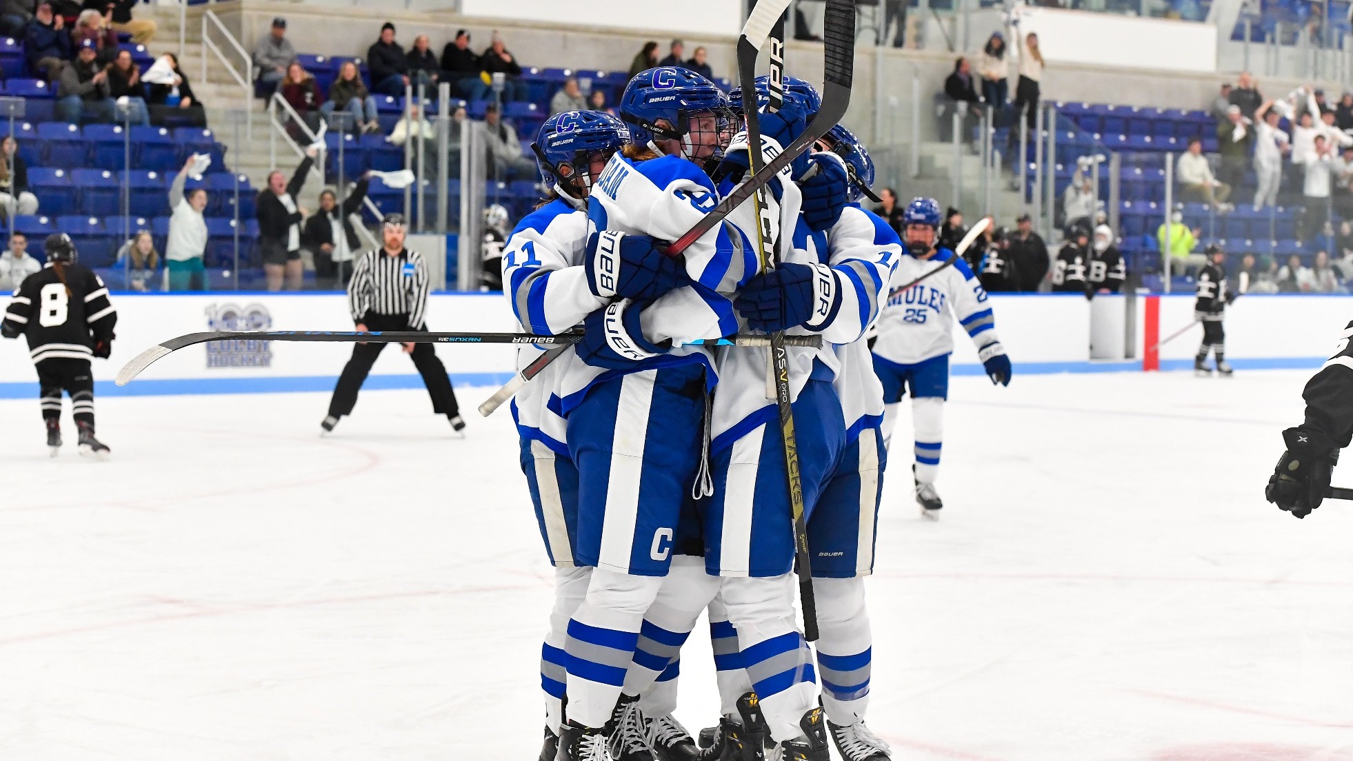 Women's Ice Hockey Tops Bowdoin in First NESCAC Matchup Colby College