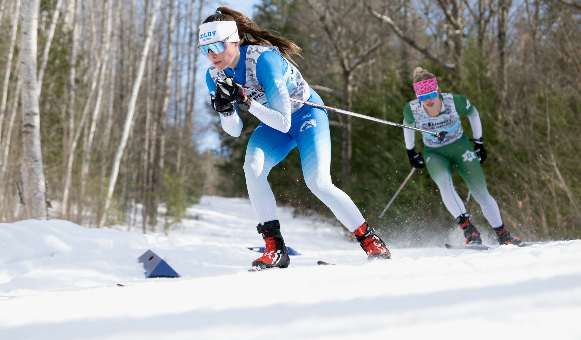 Natalie O'Brien racing 20k mass start at Colby Carnival