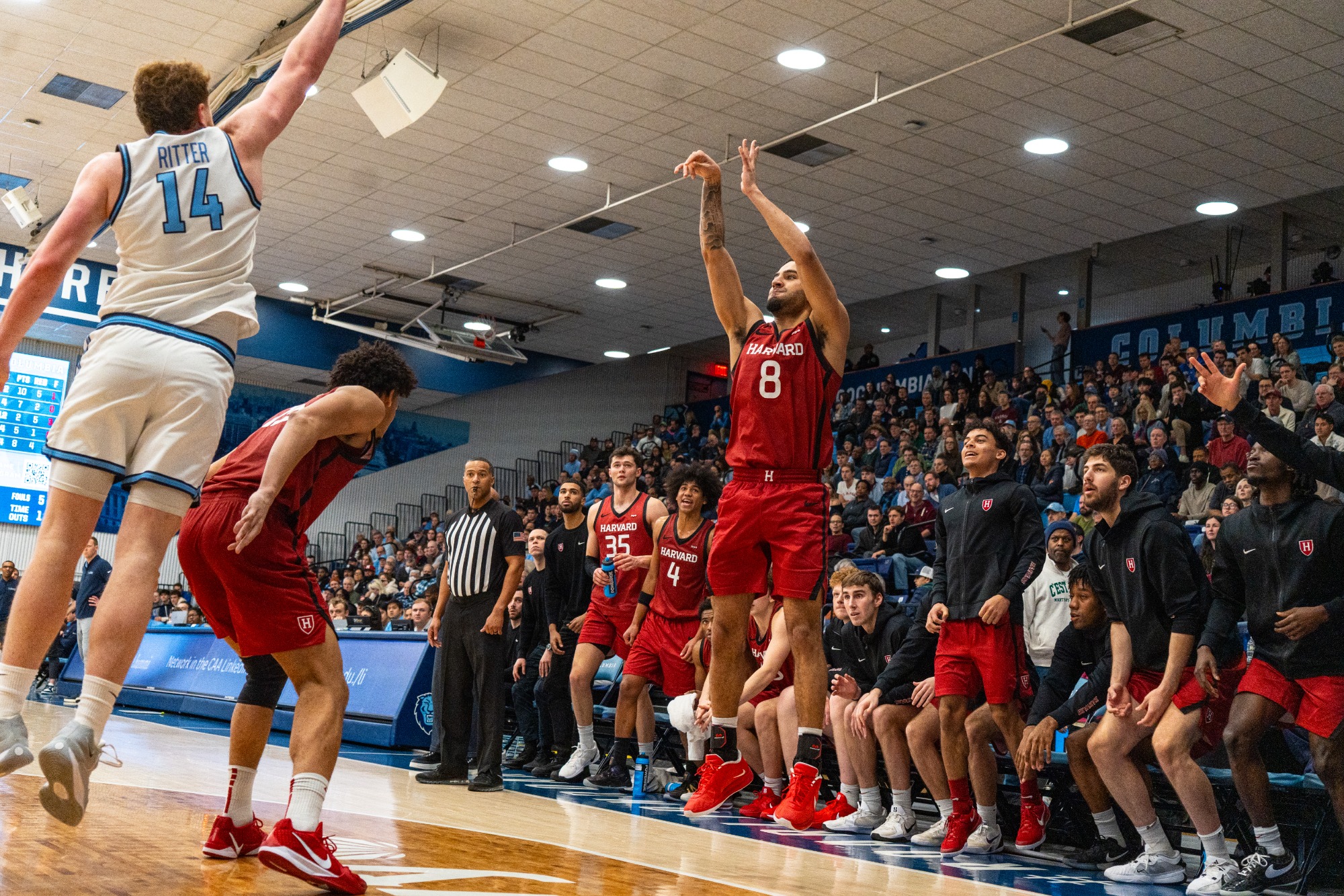 Harvard Men's Basketball plays at Columbia at Levien Gymnasium in New York, New York on January 10, 2026.
