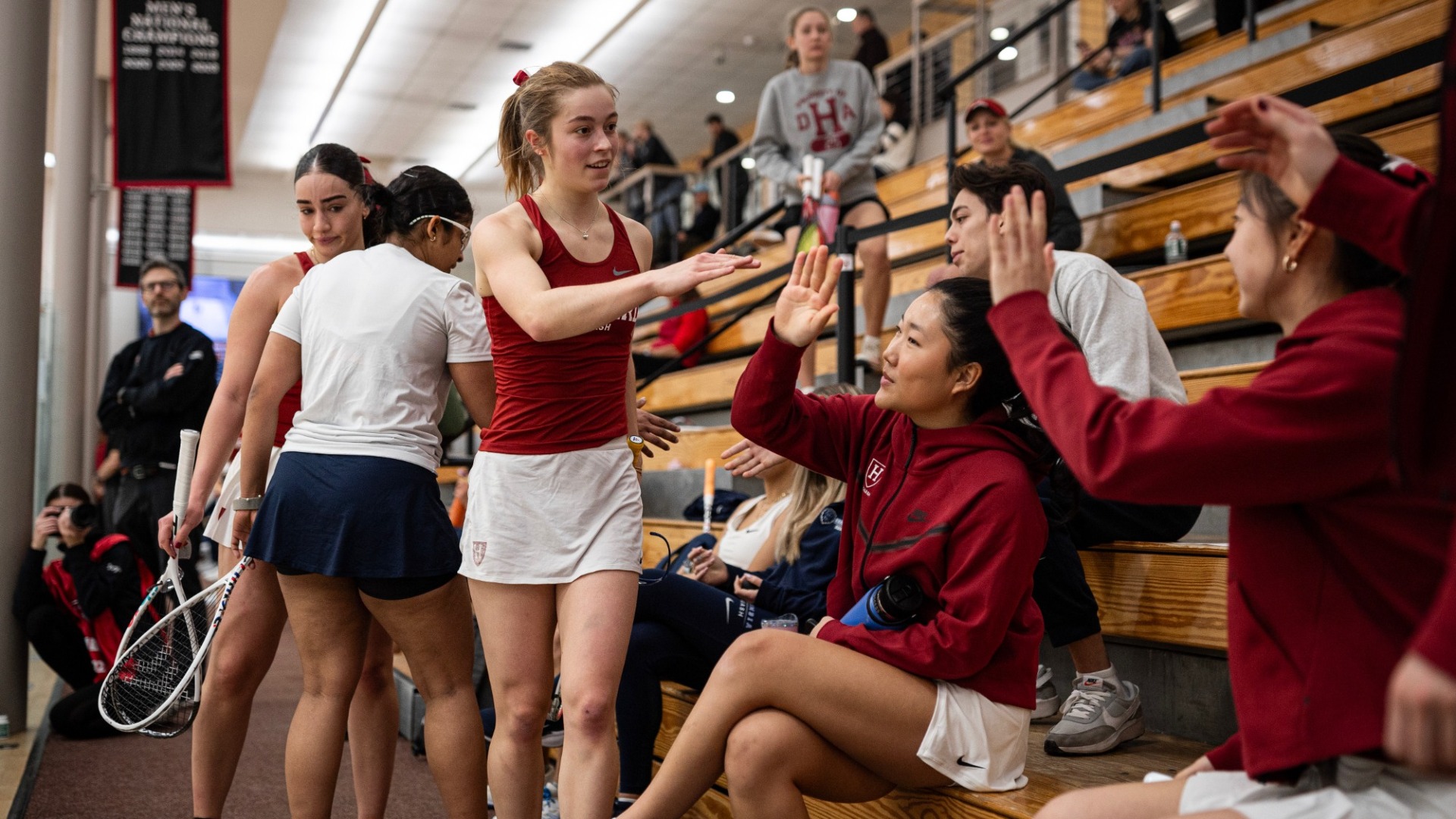 Harvard's Lucie Stefanoni Celebrates the match win