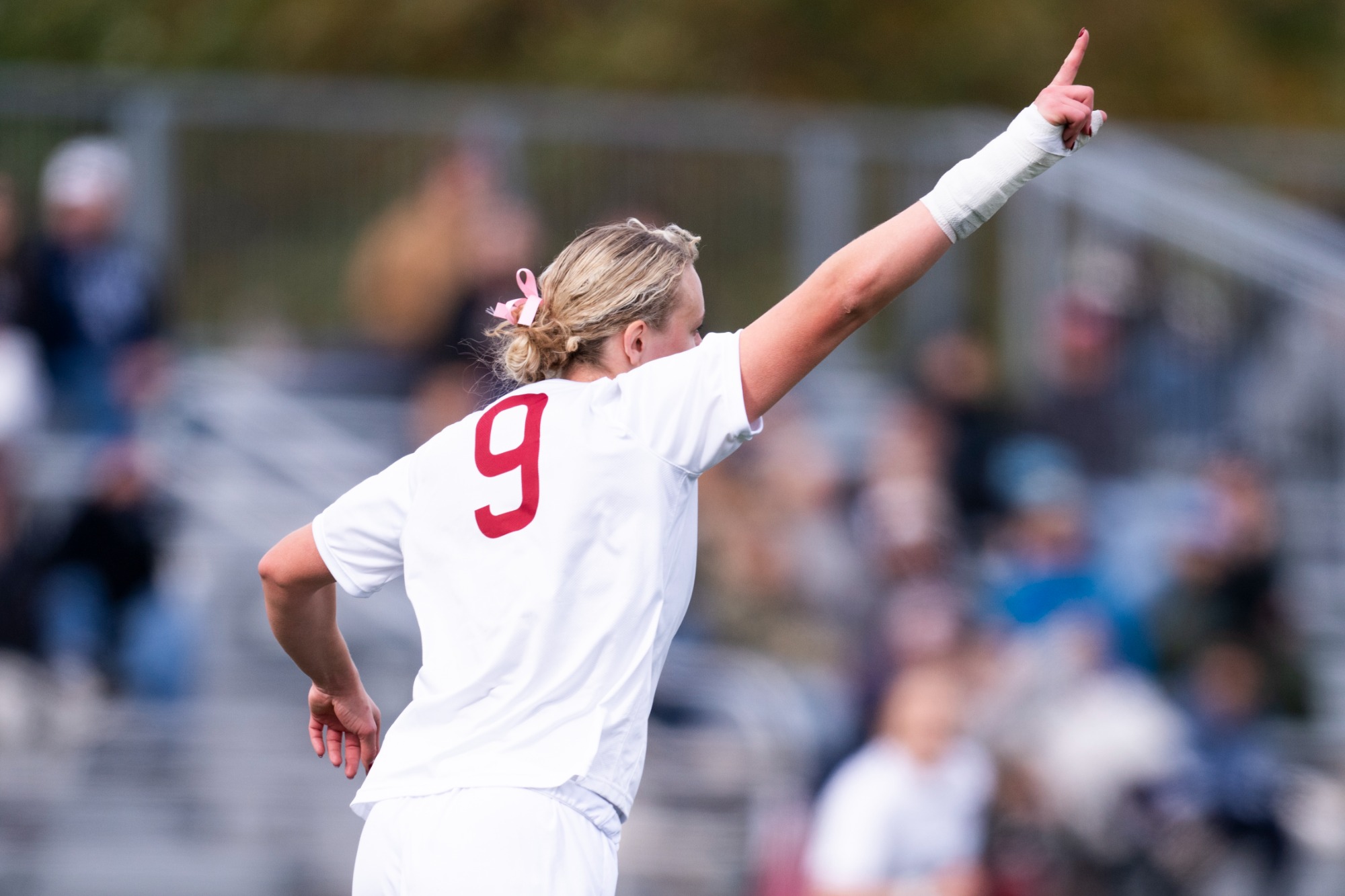 Harvard Women's Soccer's Ólöf Kristinsdóttir in action on October 17, 2026, with celebration.