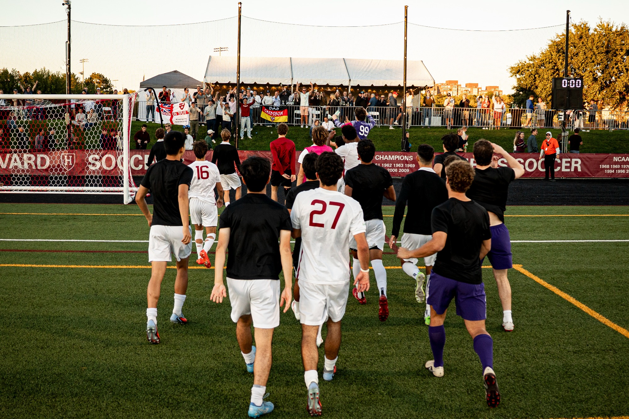 Harvard Men's Soccer in action against Columbia on October 3, 2026, with fans.