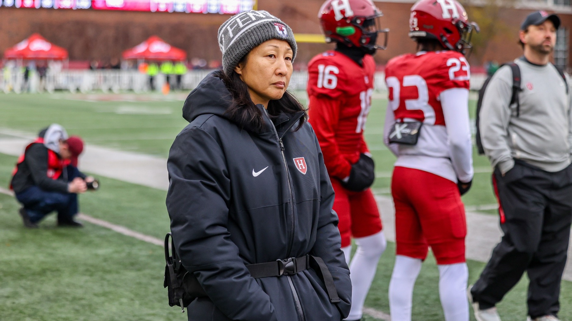 Yumi Kuscher at Harvard Football