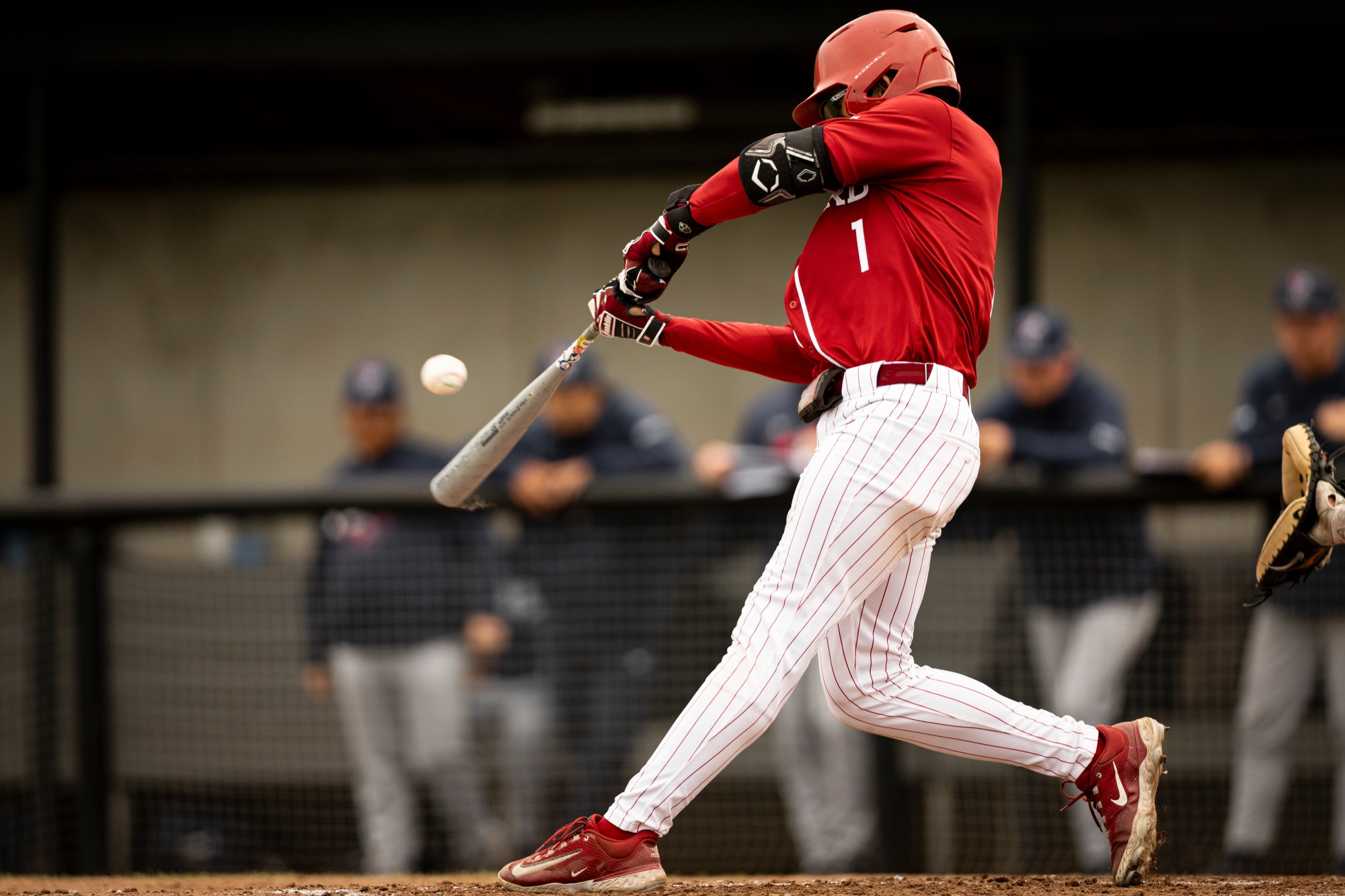 Gavin Smith connects for a double.