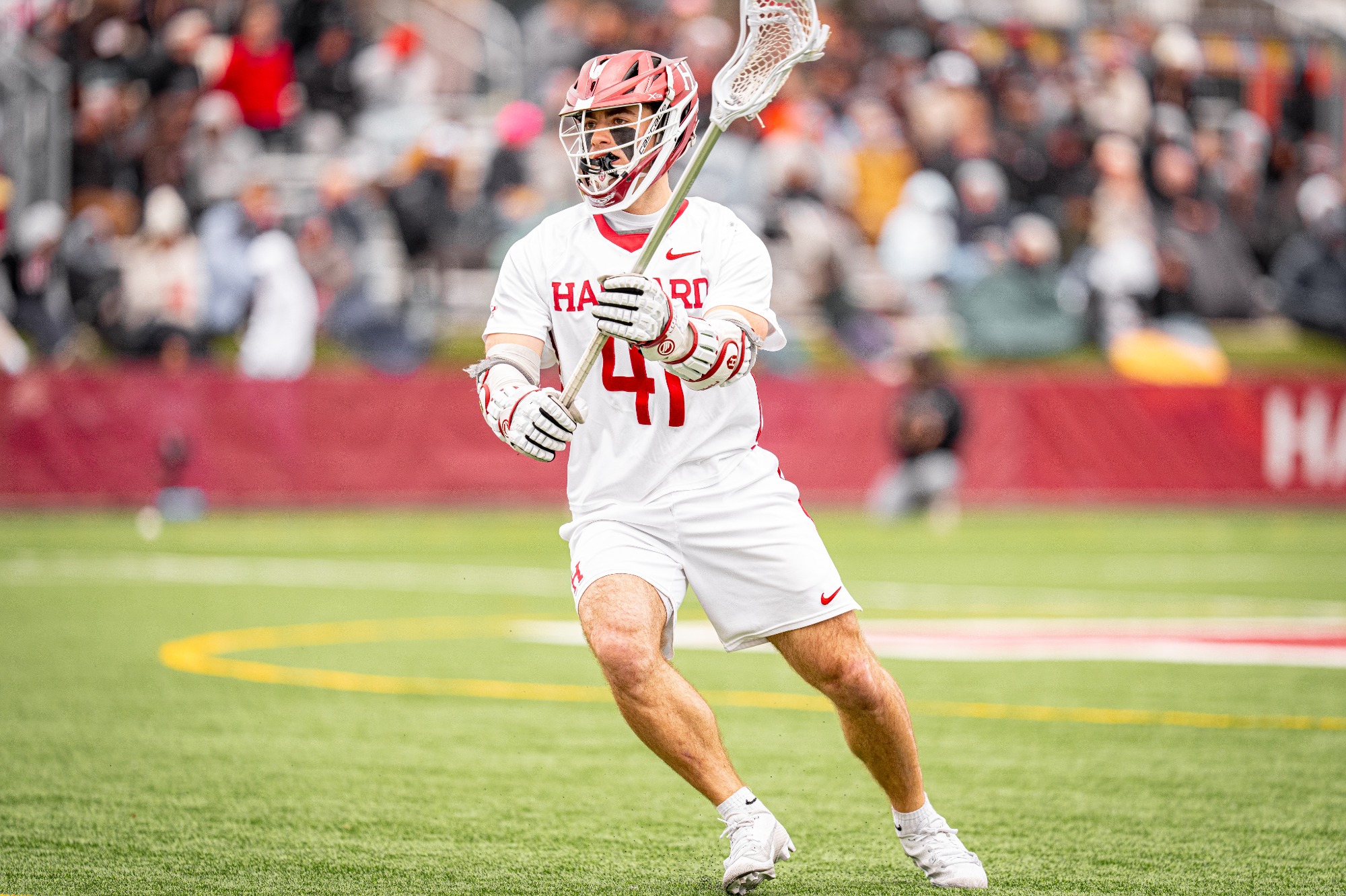 Harvard men's lacrosse vs. Brown on April 4, 2026. The Crimson defeated the Bears, 12-10, at Jordan Field, improving to 3-0 in the Ivy League. 

(Photo/Chris Dehney)