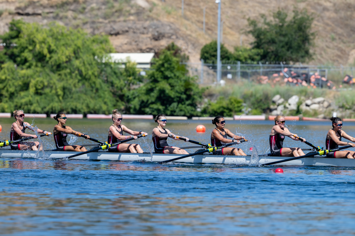 Radcliffe lights eight racing at the IRA National Championship Regatta.