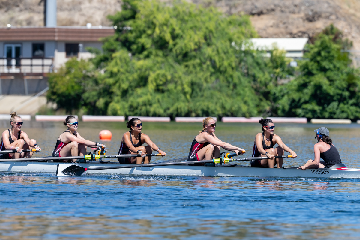 Radcliffe lights eight racing at the IRA National Championship Regatta.