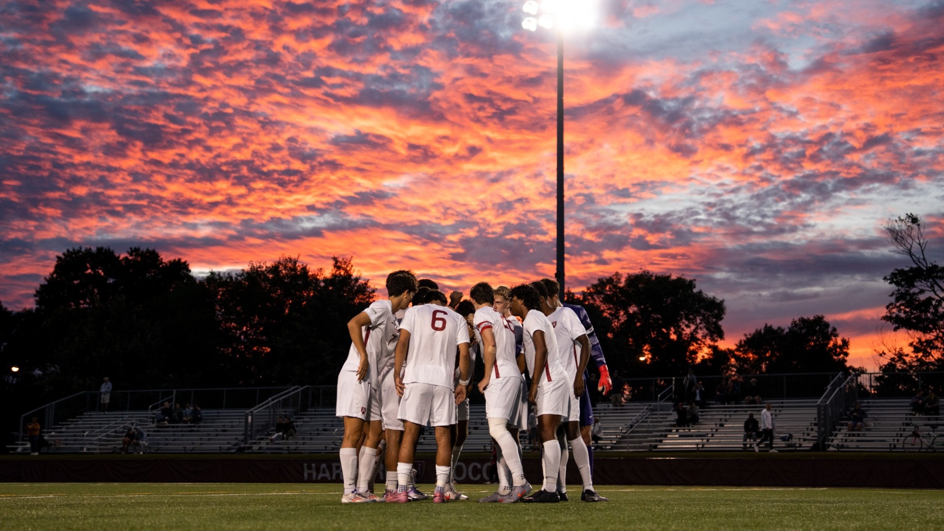 Harvard Men's Soccer Team Huddle