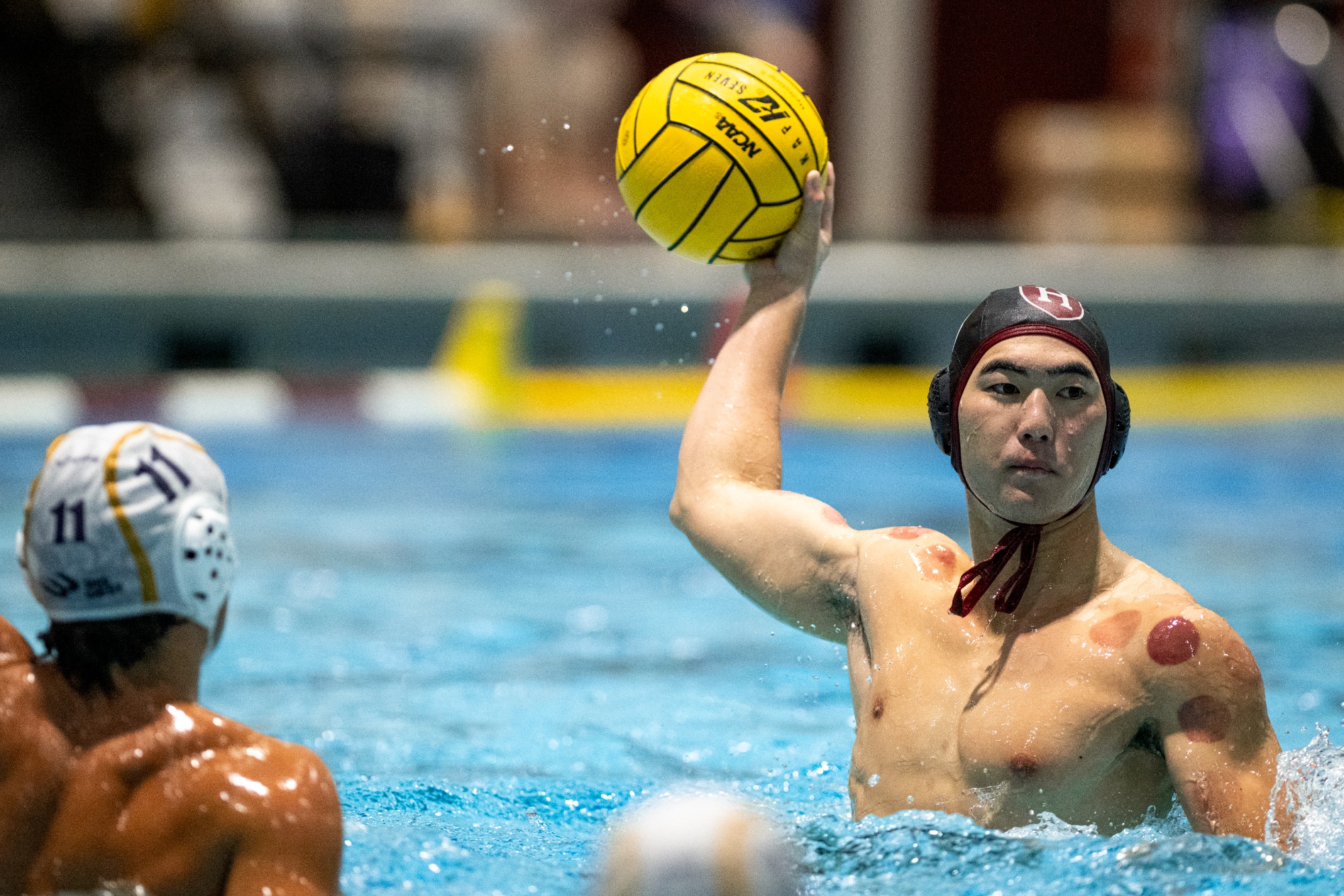 Harvard Men's Water Polo's Connor Kim in action against Cal Baptist on August 29, 2026.
