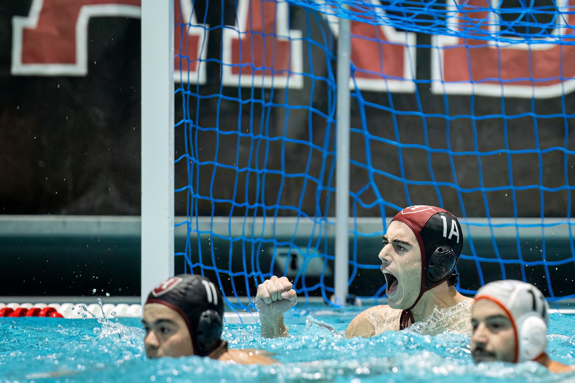 Jonas Ransford celebrates a save.
