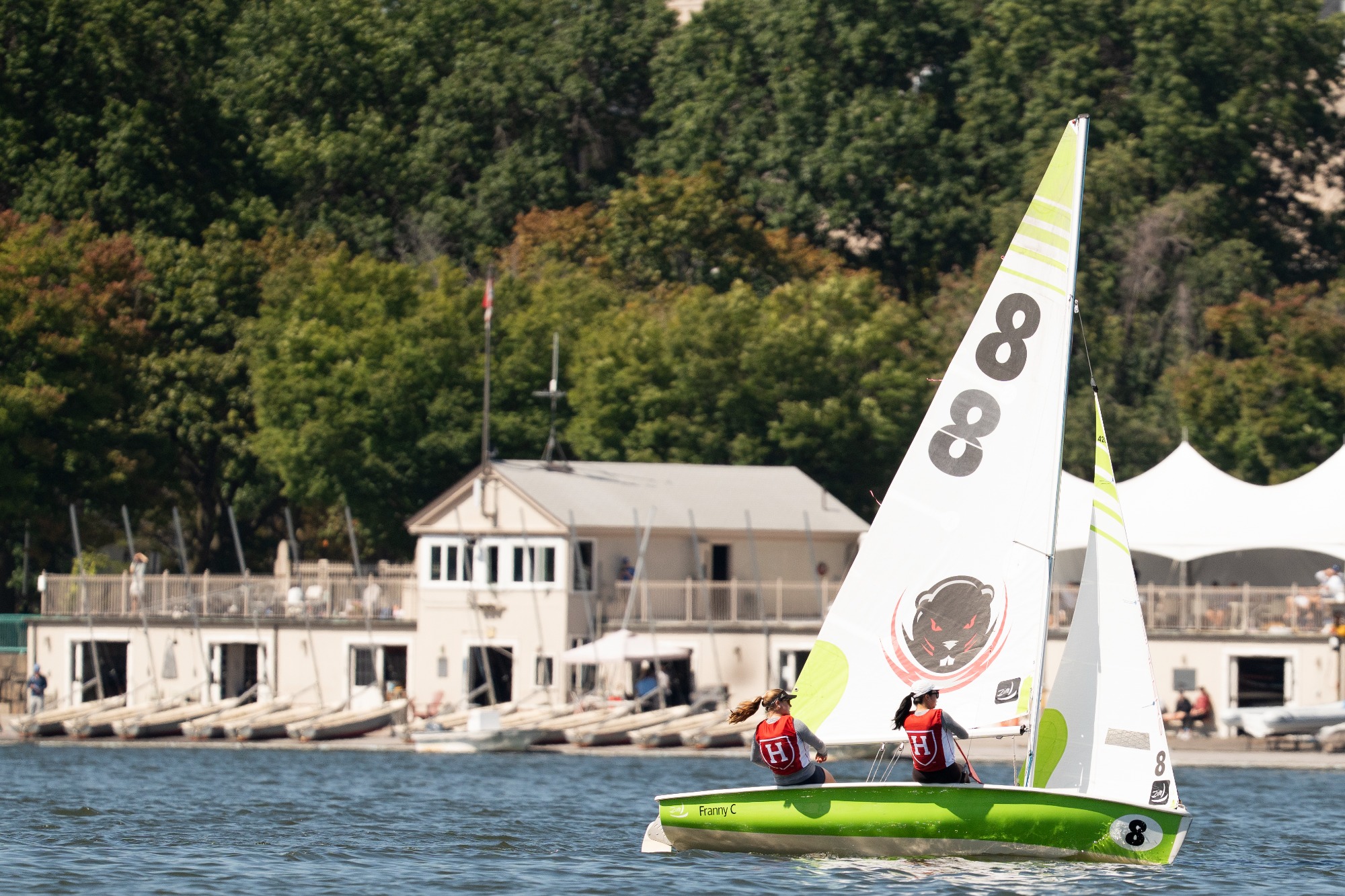 Harvard Sailing in action against Sailing Meet on September 12, 2026, with sail, crew, and action.