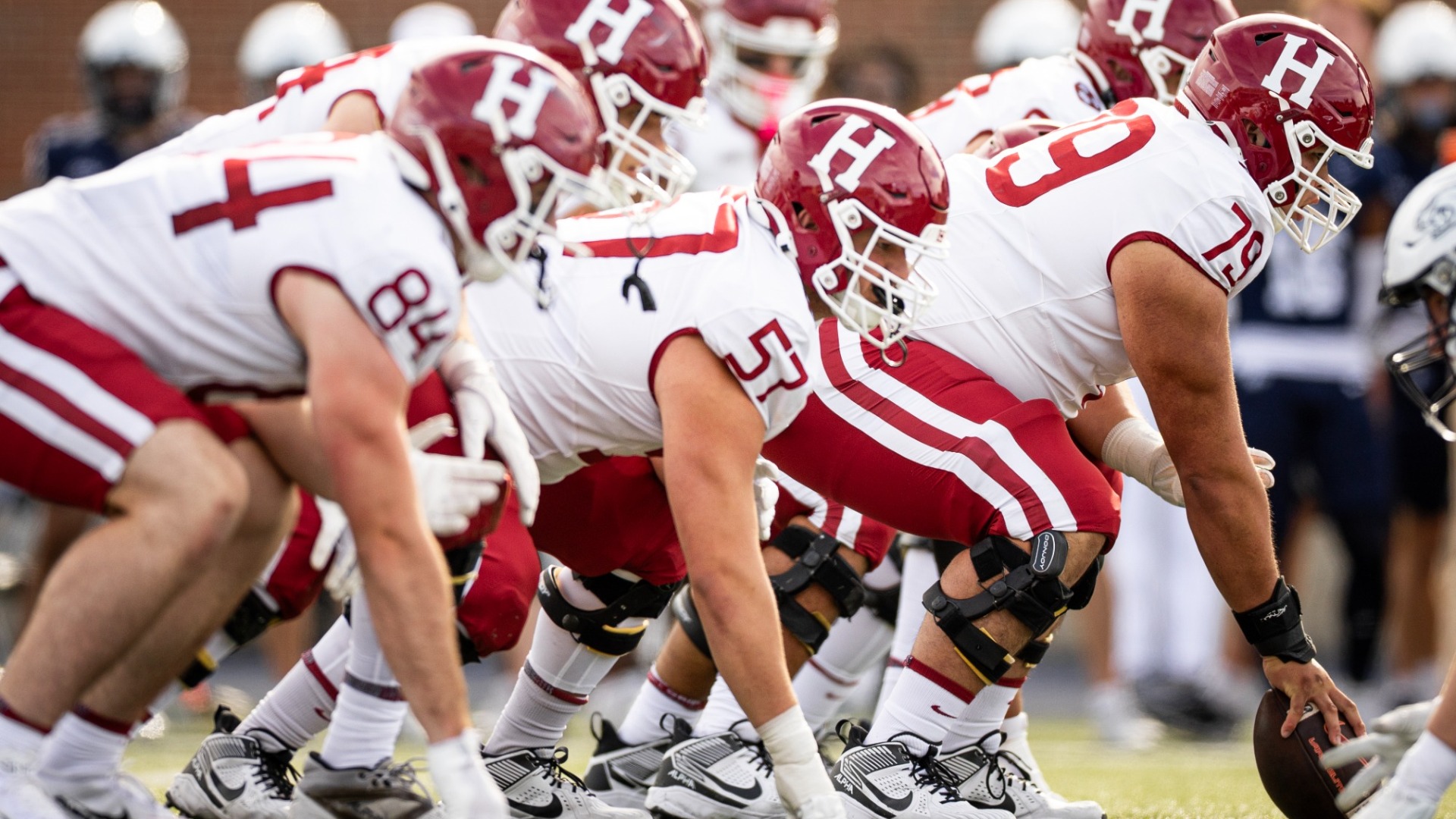 Harvard Offensive Line pre-snap