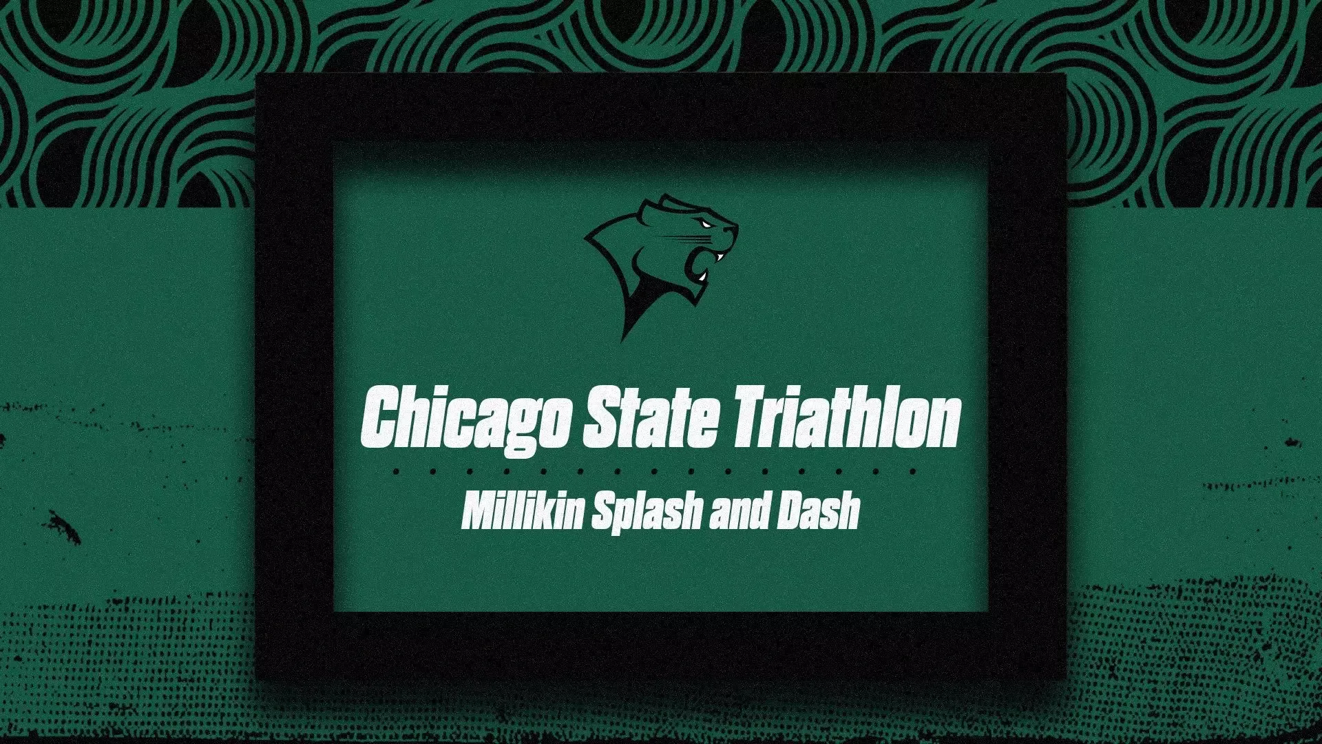 Chicago State Triathlon event graphic with information and logo 