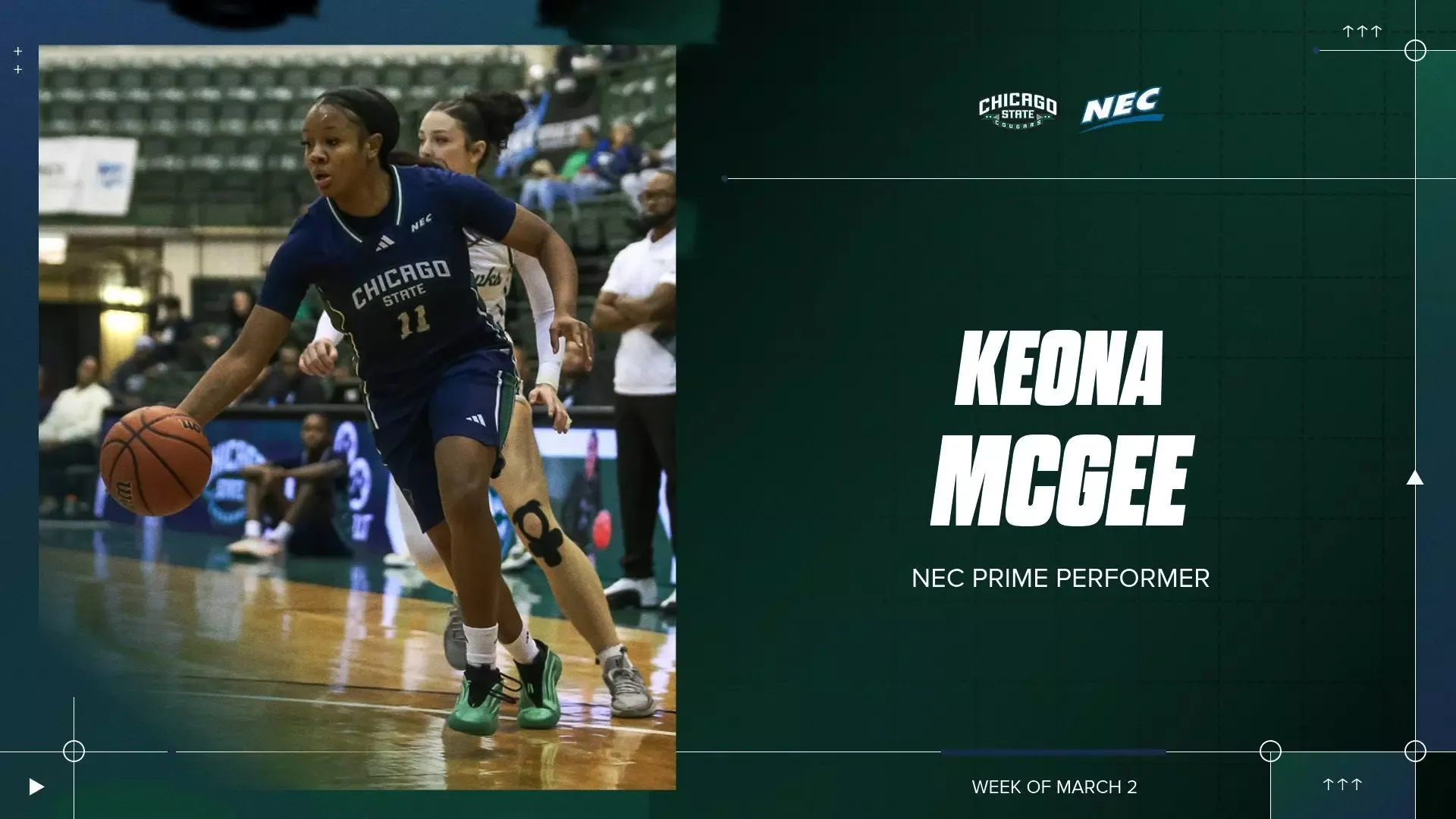 Women's Basketball student athlete Keona McGee names NEC Prime Performer 
