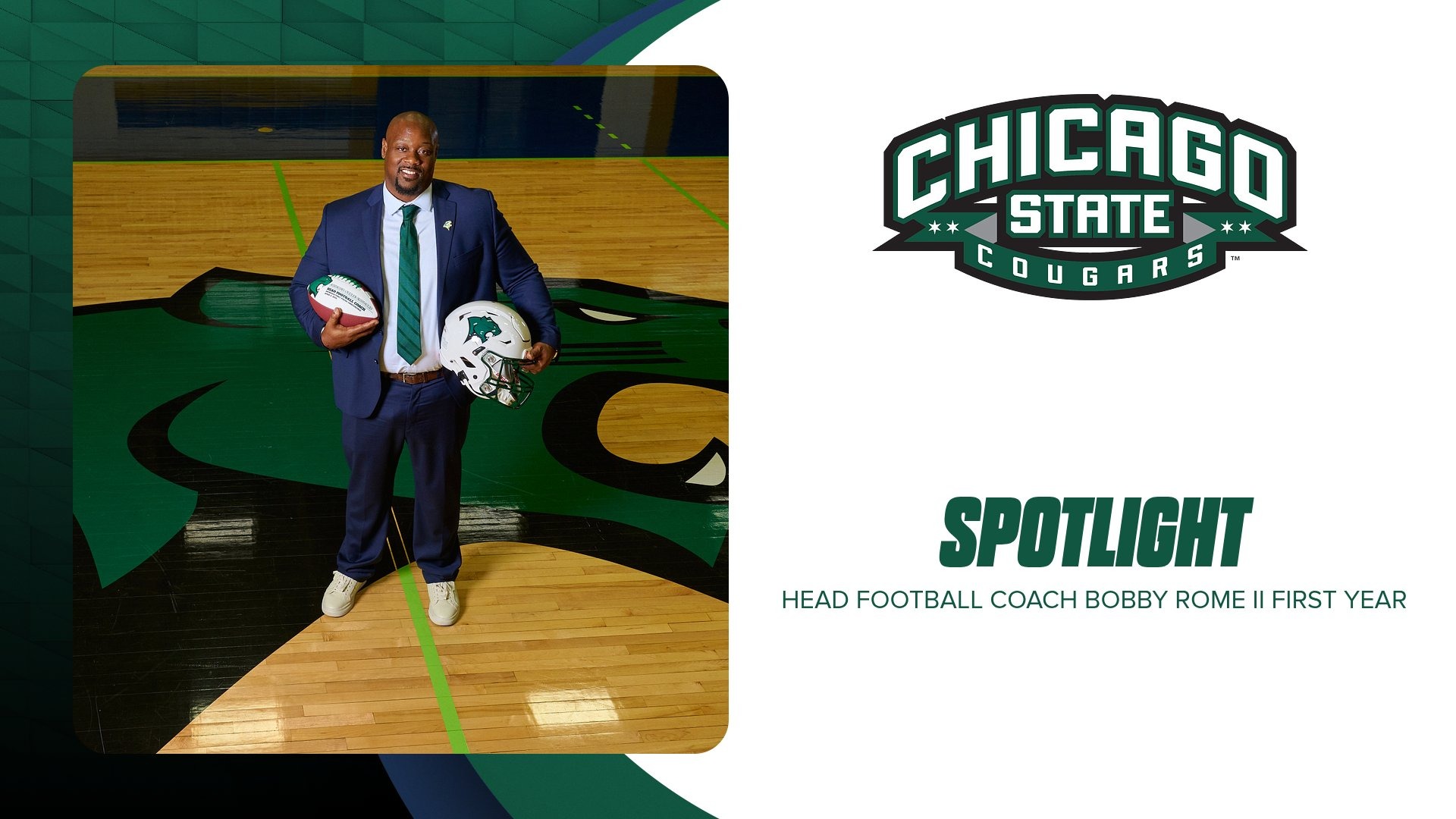 Head Football Coach Rome Spotlight Graphic  