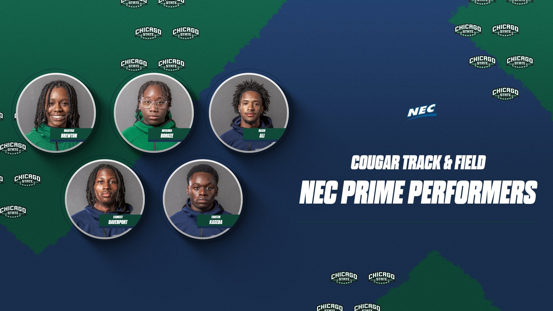 NEC Performers featuring Makiyah Brewton, Bryanna Boroze, Nasir Ali, Earnest Davenport, and Faustin Kaseba