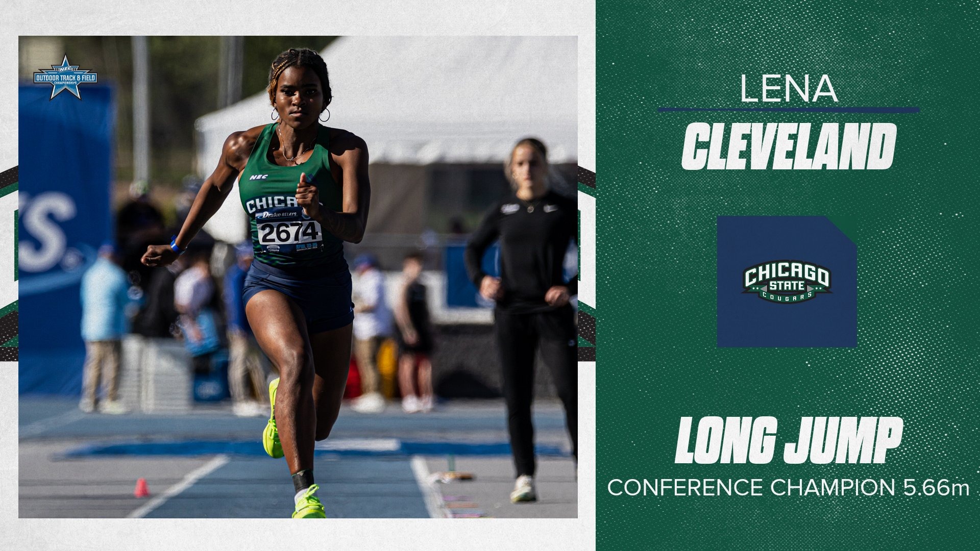 Lena Cleveland Named NEC Long Jump Conference Champion
