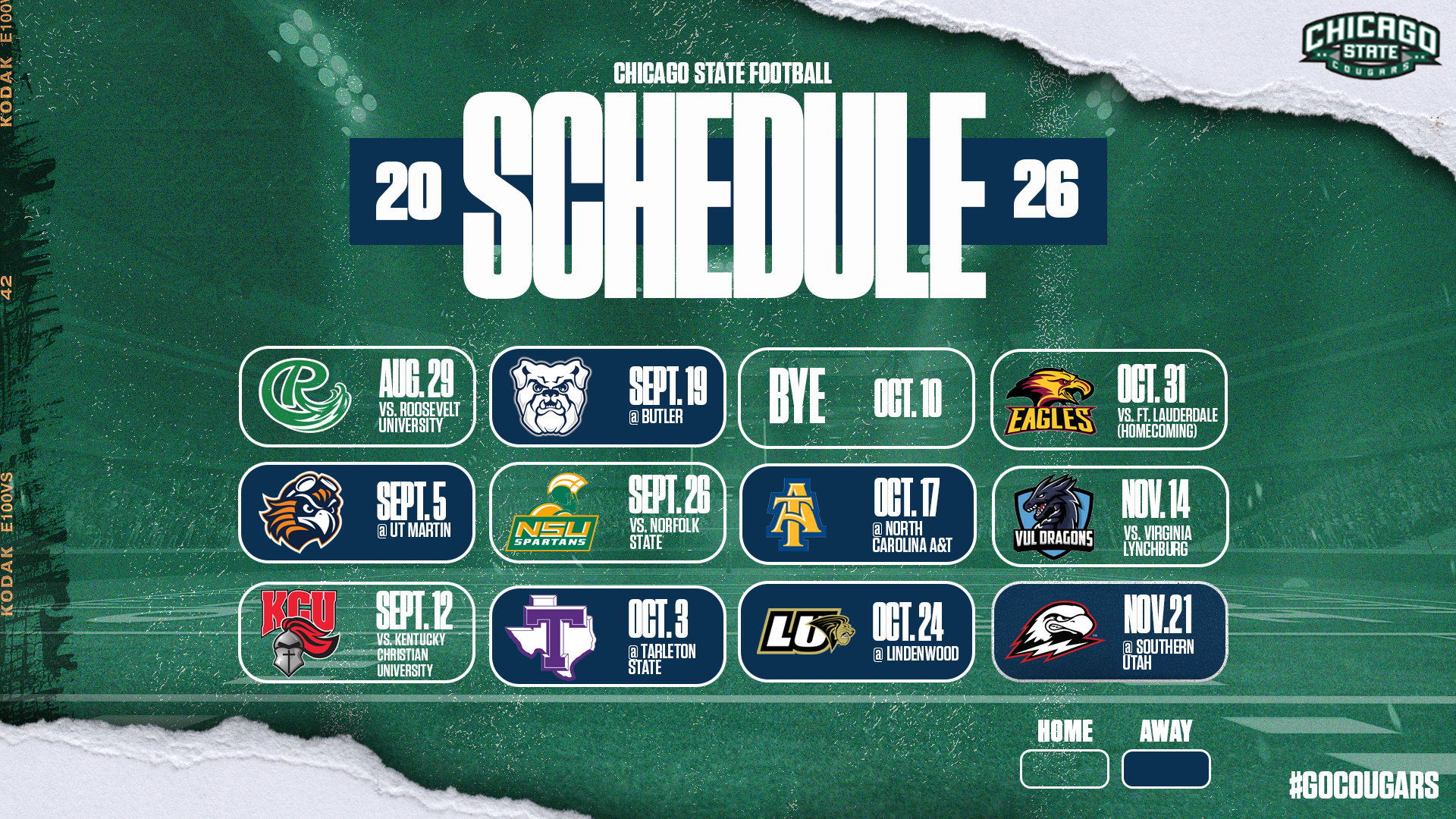 Updated football schedule 