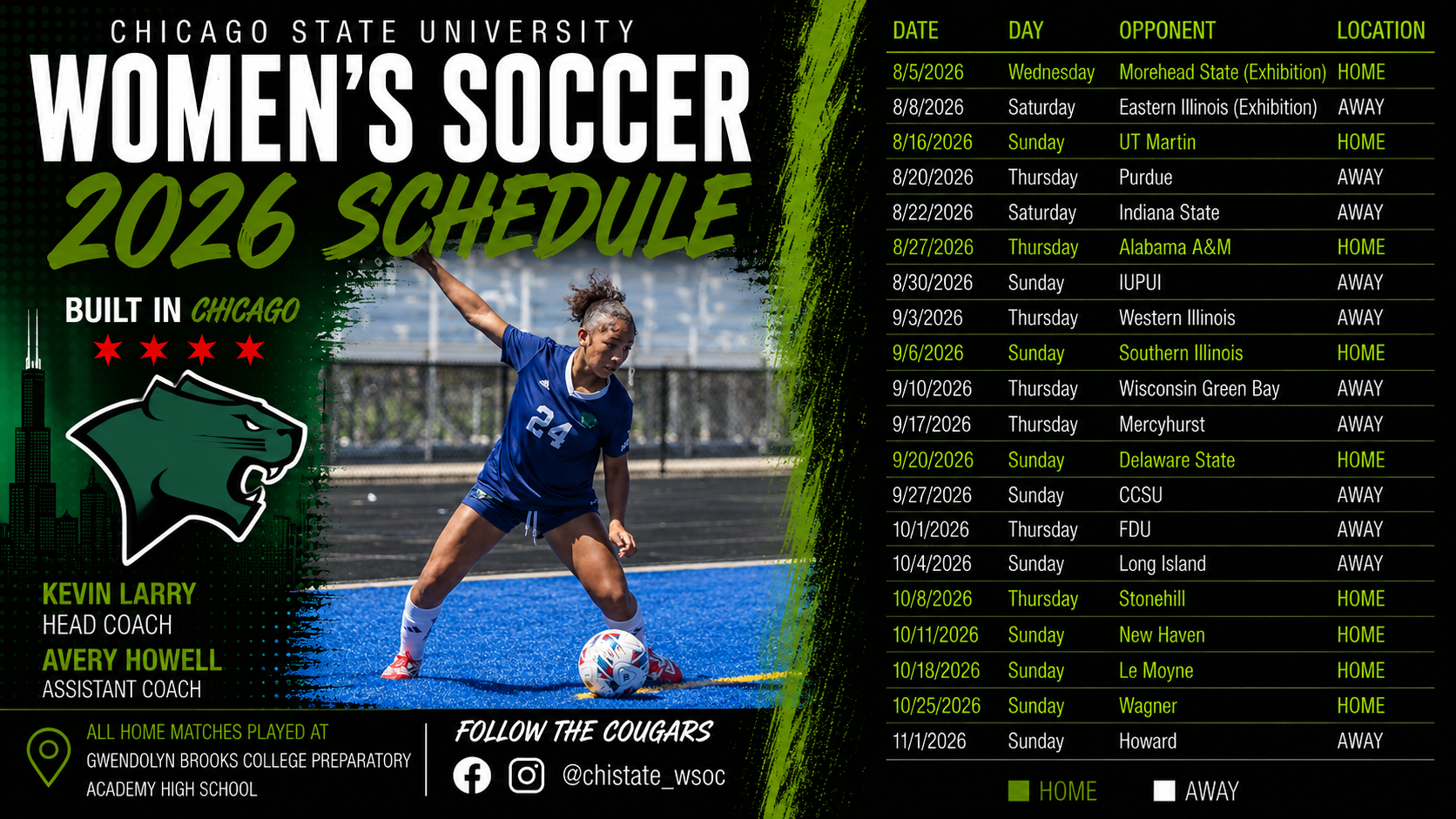 Women's Soccer 2026 Schedule Graphic 