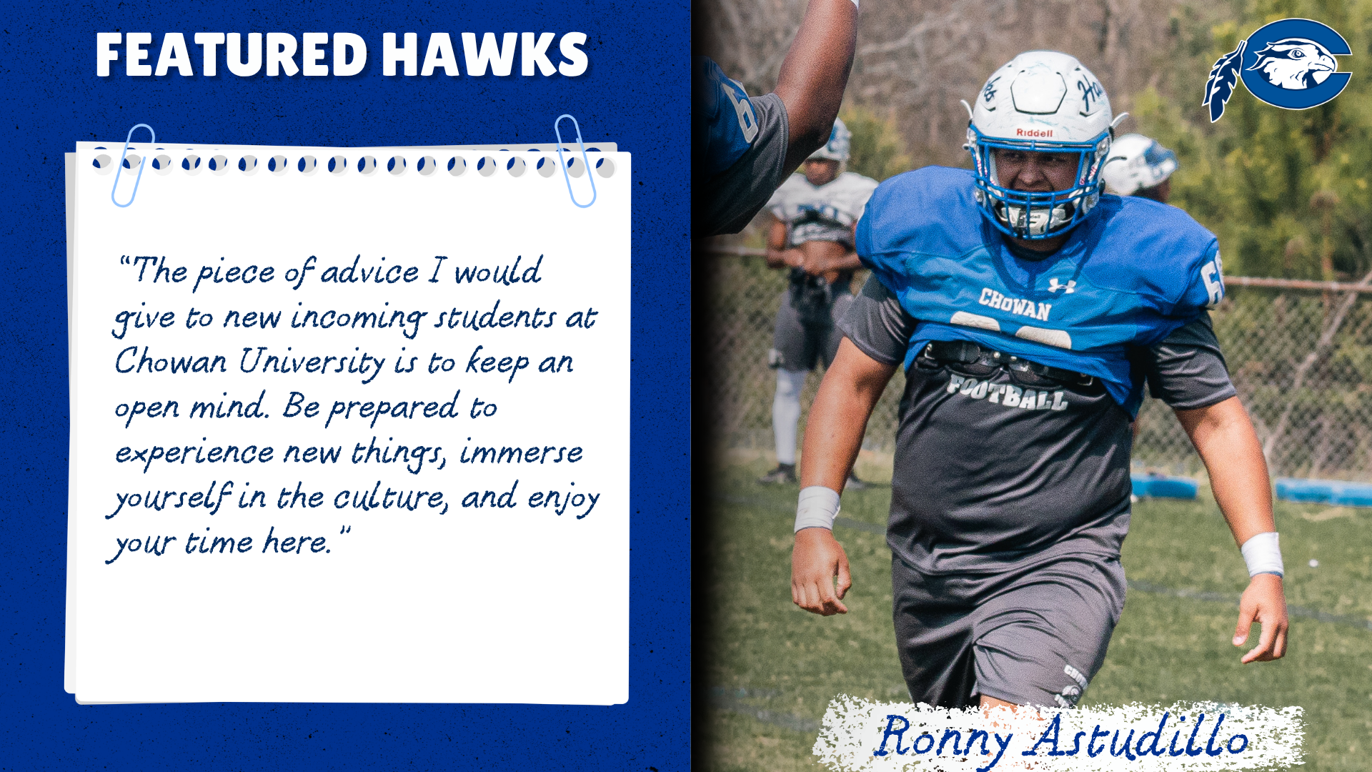 Ronny Astudillo Featured Hawks