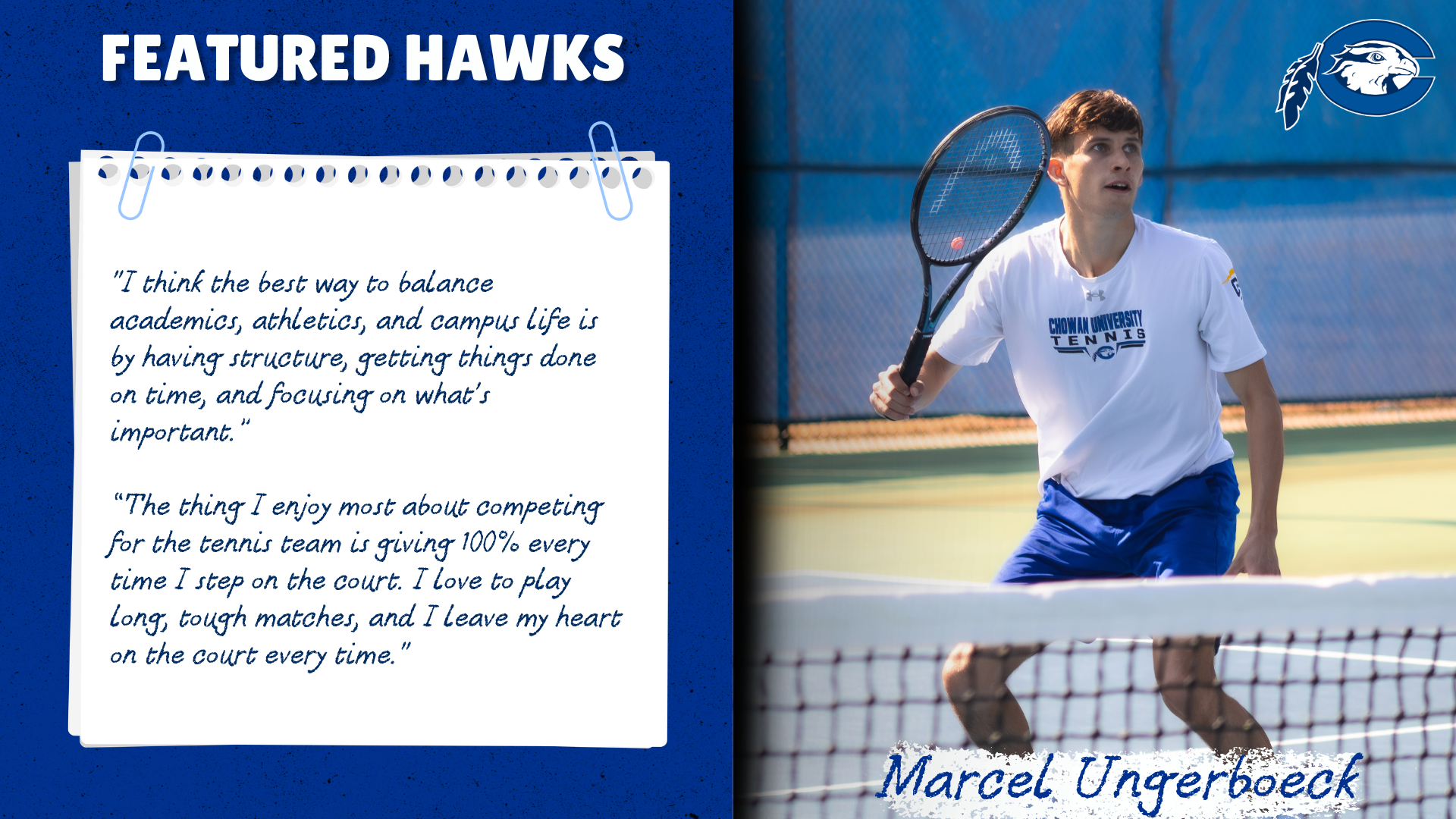 Marcel Ungerboeck Featured Hawks