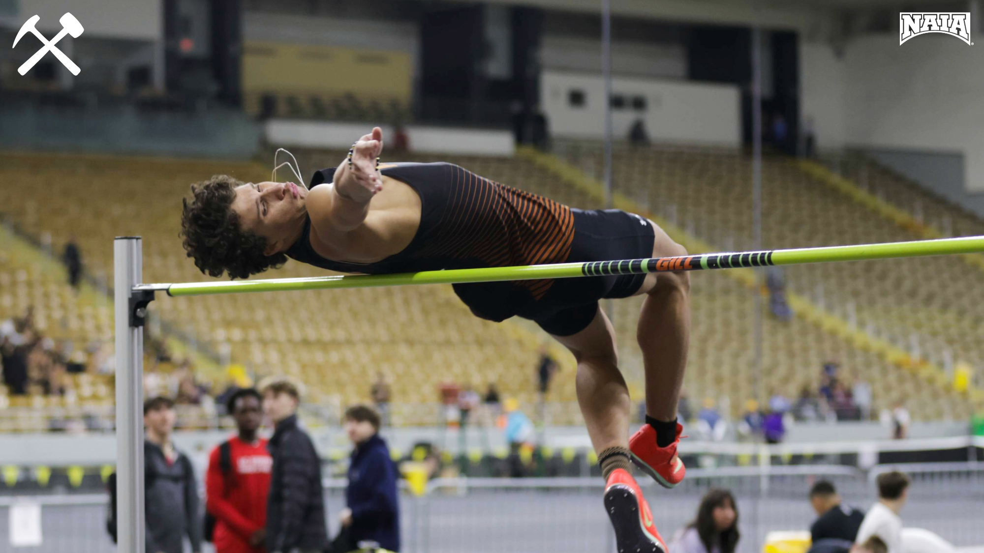 Ricky Williams clearing the high jump bar