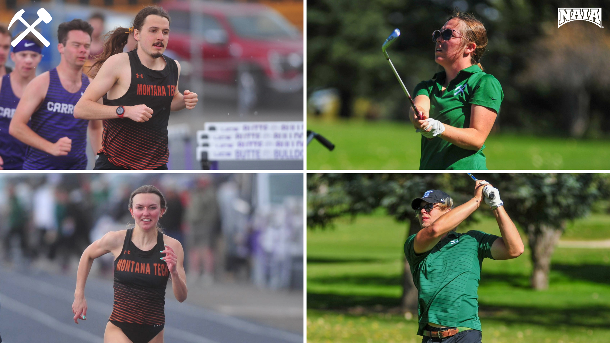Montana Tech track & golf athletes competing in their respective sports