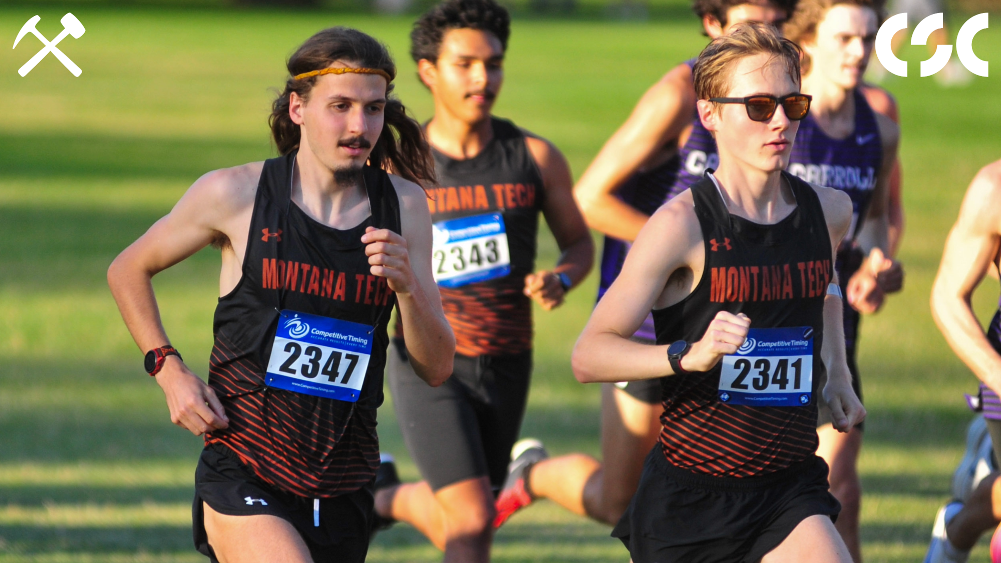 Justin Morgan and Ben Zerr running in a cross country race
