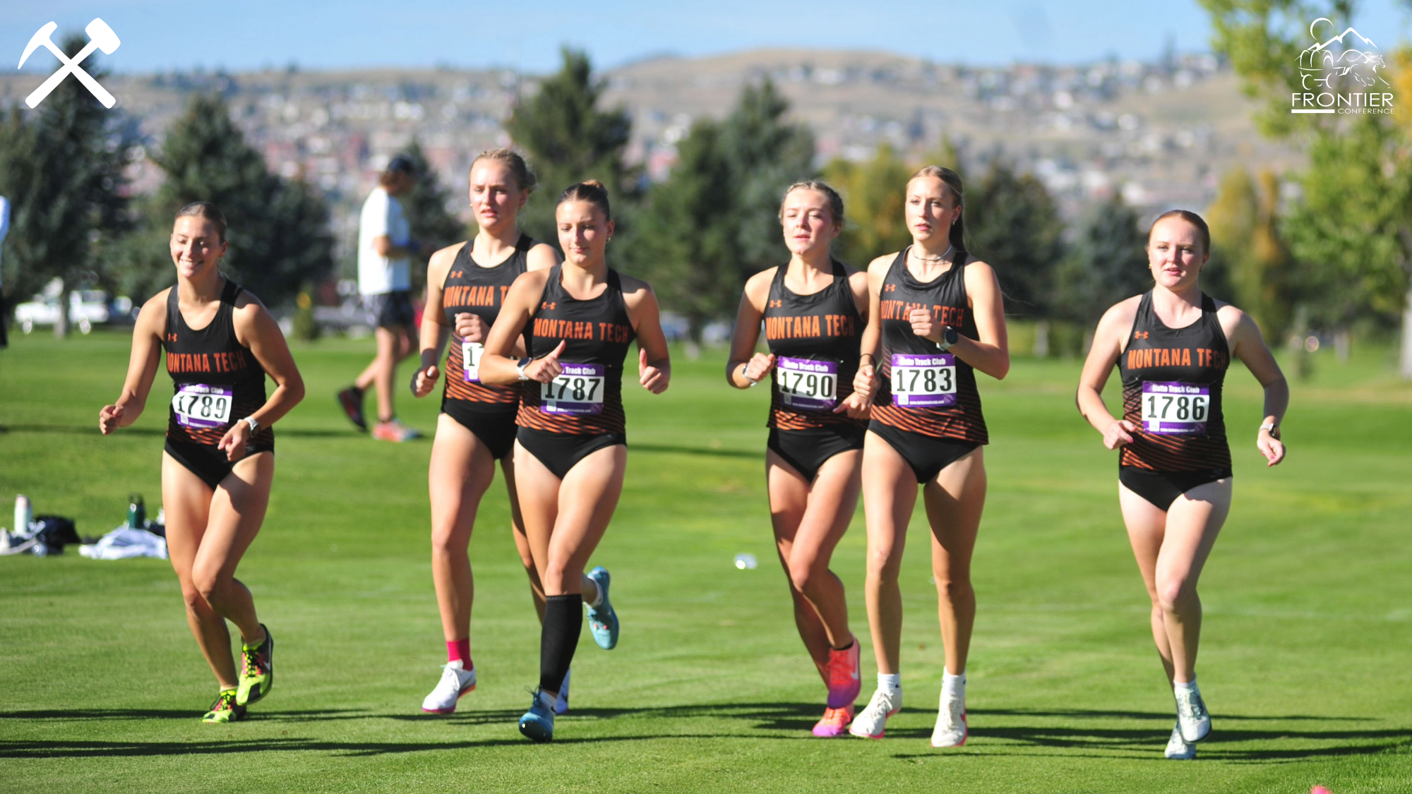 Montana Tech's women's cross country team starts an XC race