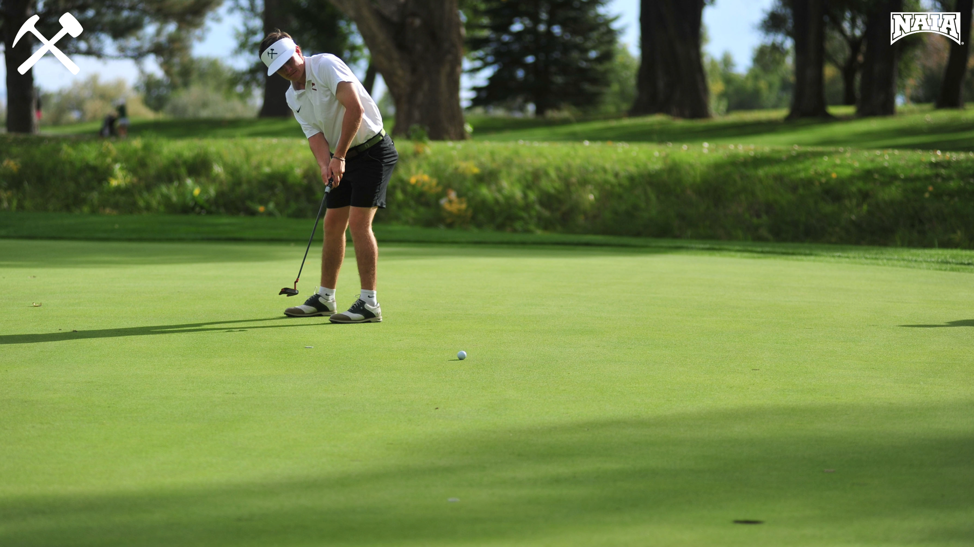 Montana Tech golfer hitting a shot in a tournament