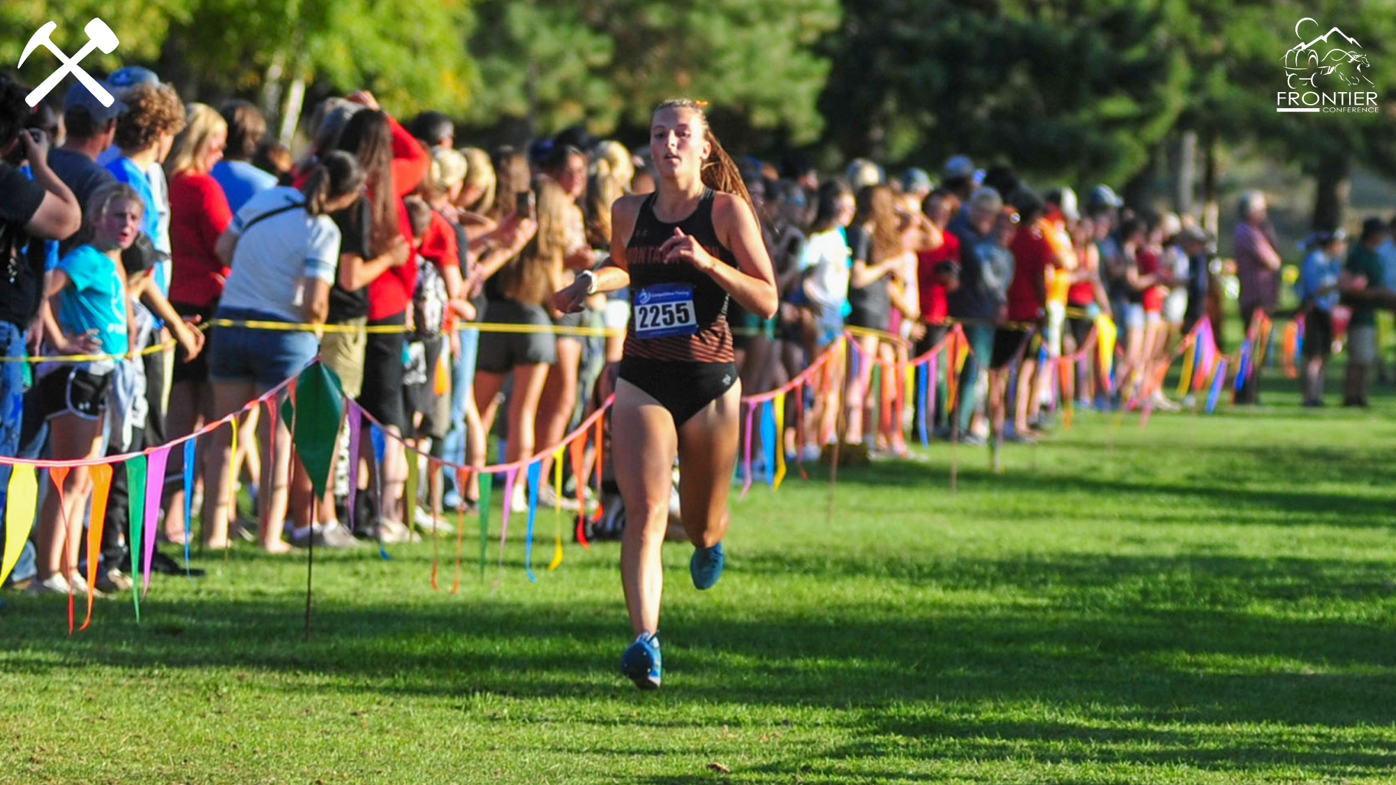 Mya Green approaches the finish line in a cross country race